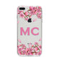 Personalised Vibrant Cherry Blossom Pink iPhone 8 Plus Bumper Case on Silver iPhone