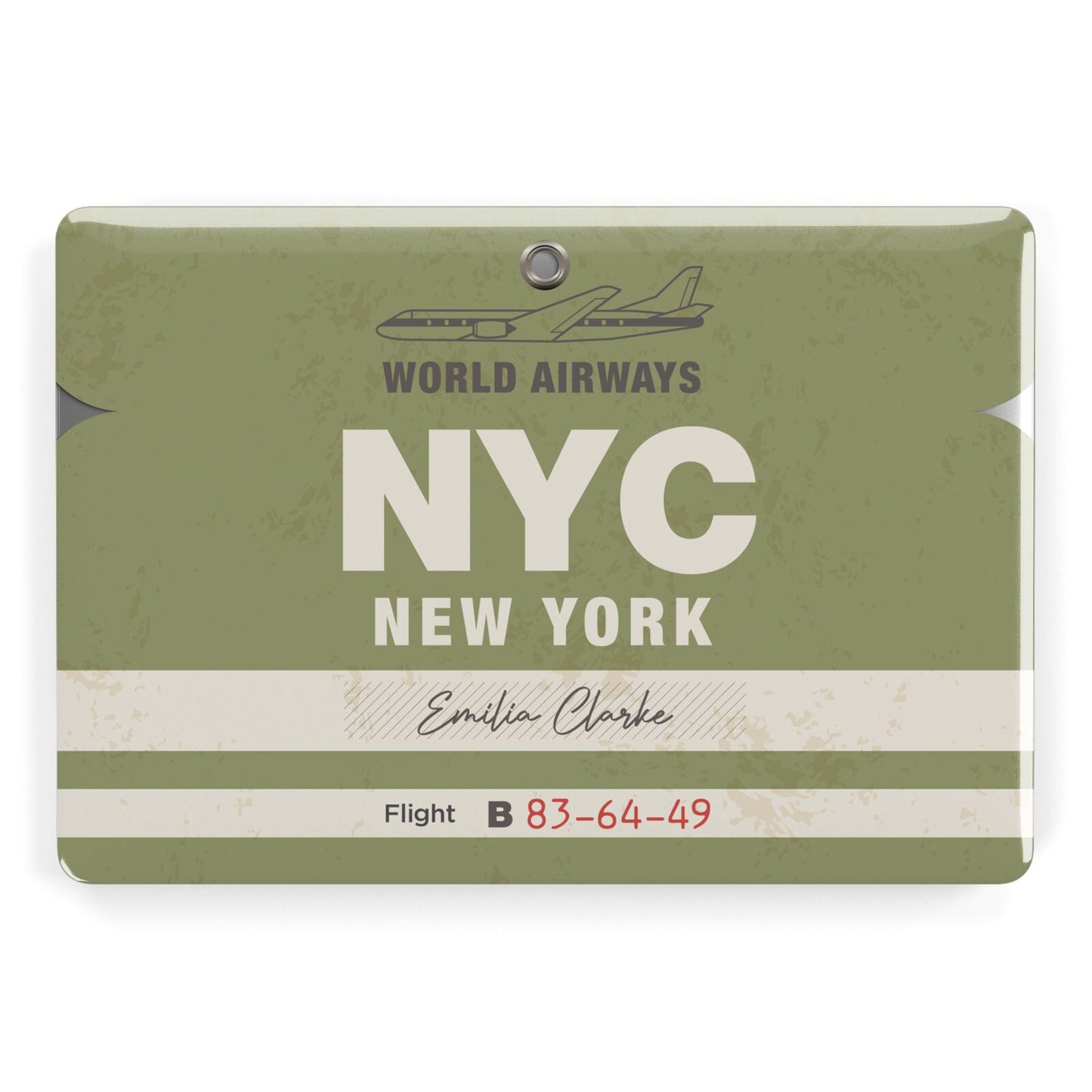 Personalised Vintage Baggage Tag Apple MacBook Case