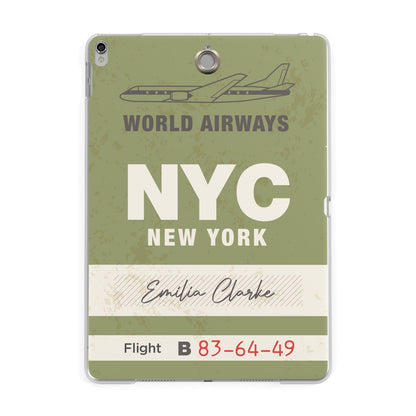 Personalised Vintage Baggage Tag Apple iPad Silver Case