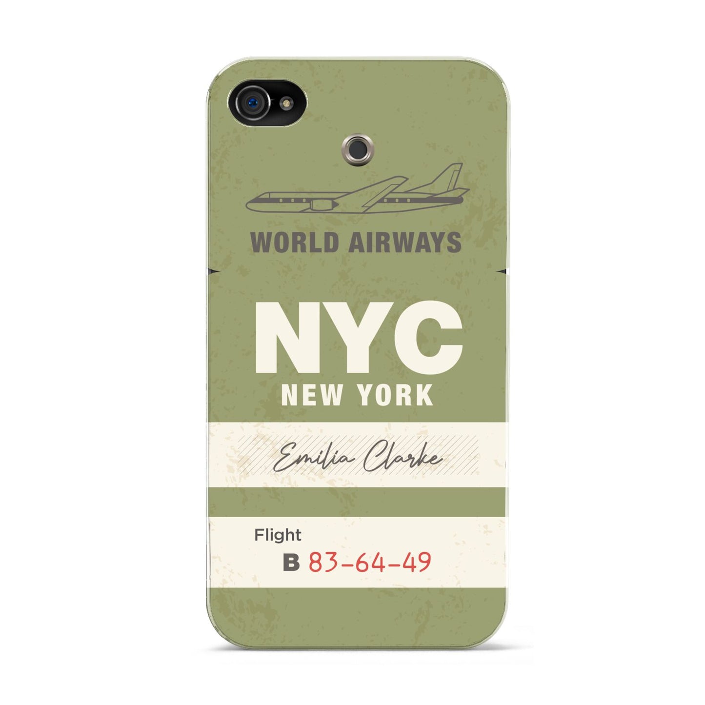 Personalised Vintage Baggage Tag Apple iPhone 4s Case