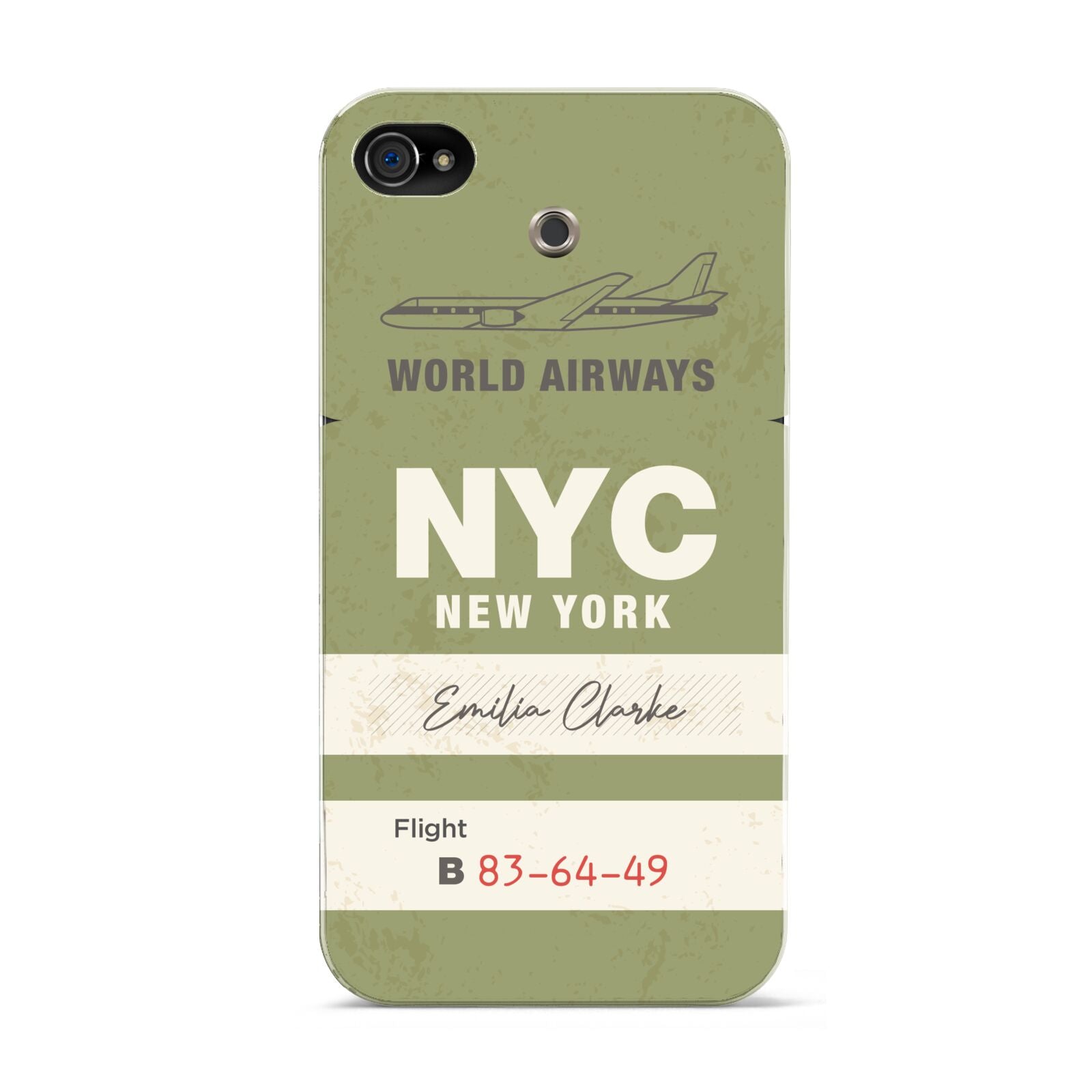 Personalised Vintage Baggage Tag Apple iPhone 4s Case