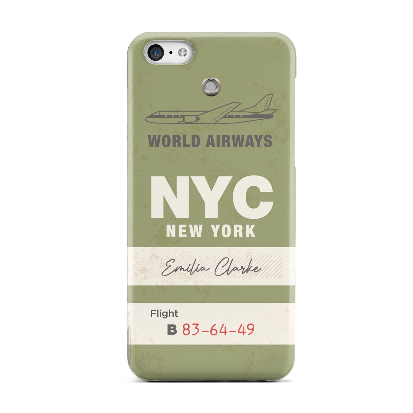 Personalised Vintage Baggage Tag Apple iPhone 5c Case