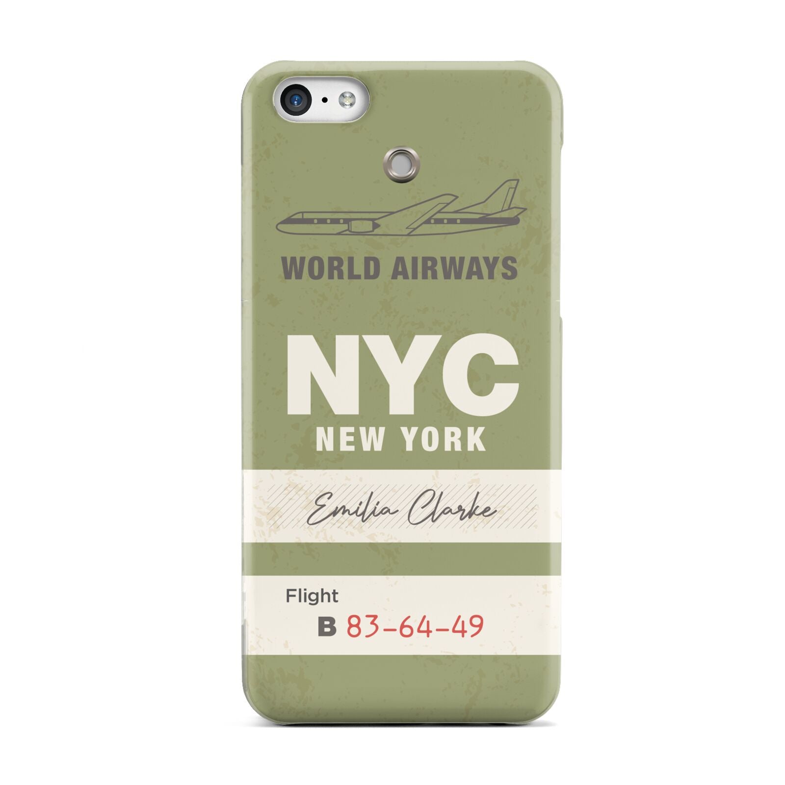 Personalised Vintage Baggage Tag Apple iPhone 5c Case