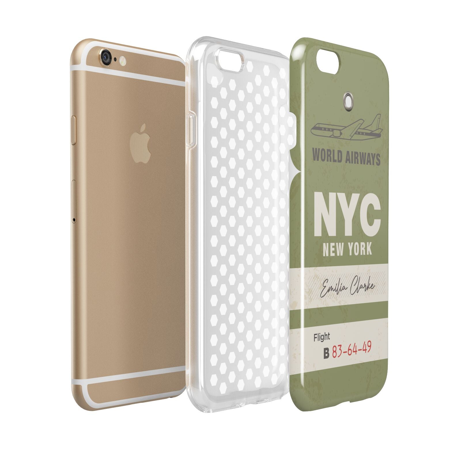 Personalised Vintage Baggage Tag Apple iPhone 6 3D Tough Case Expanded view