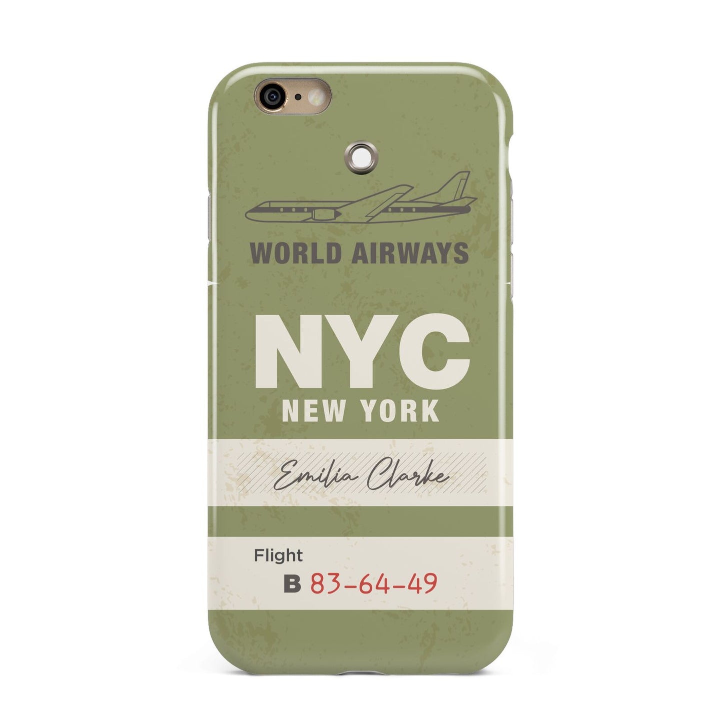 Personalised Vintage Baggage Tag Apple iPhone 6 3D Tough Case