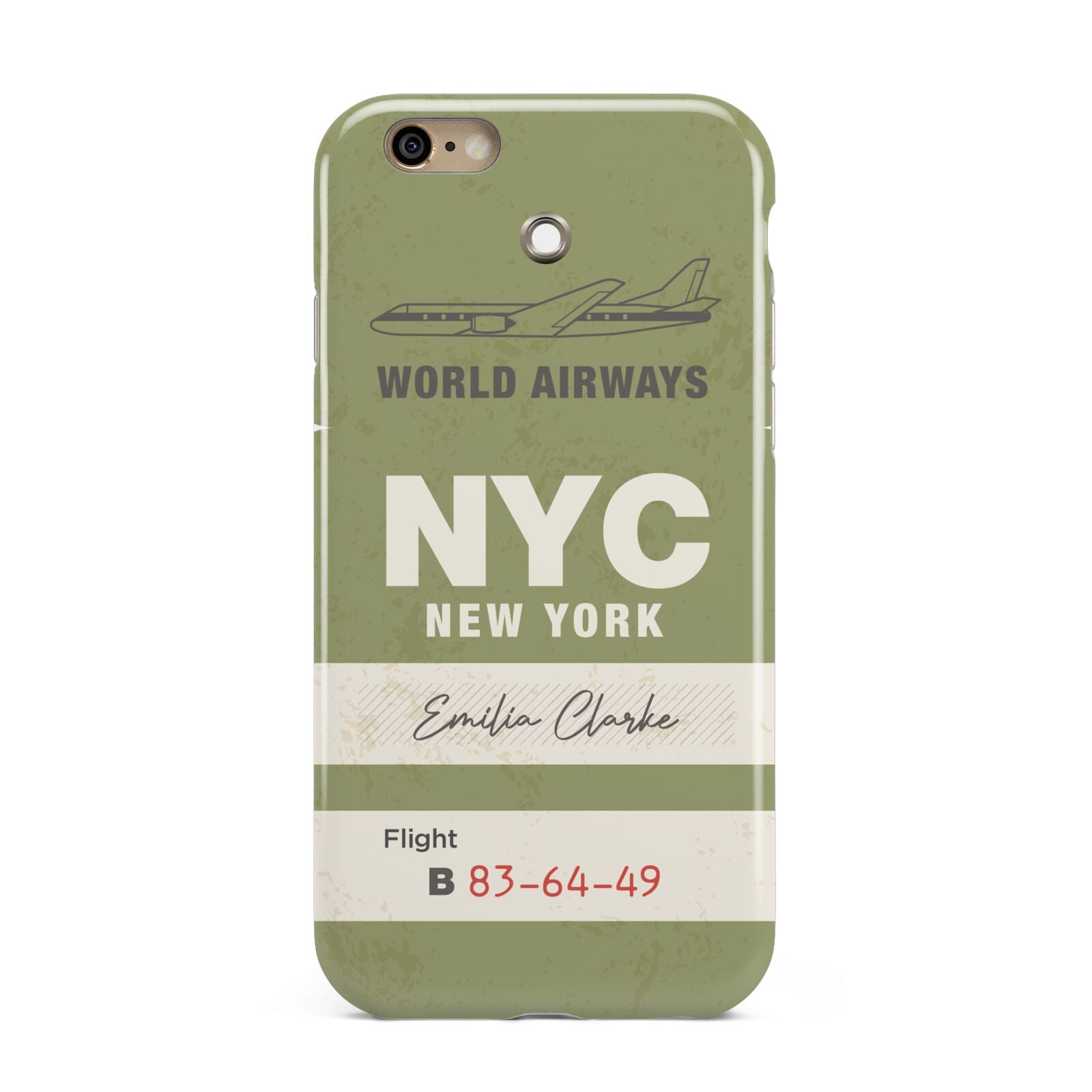 Personalised Vintage Baggage Tag Apple iPhone 6 3D Tough Case