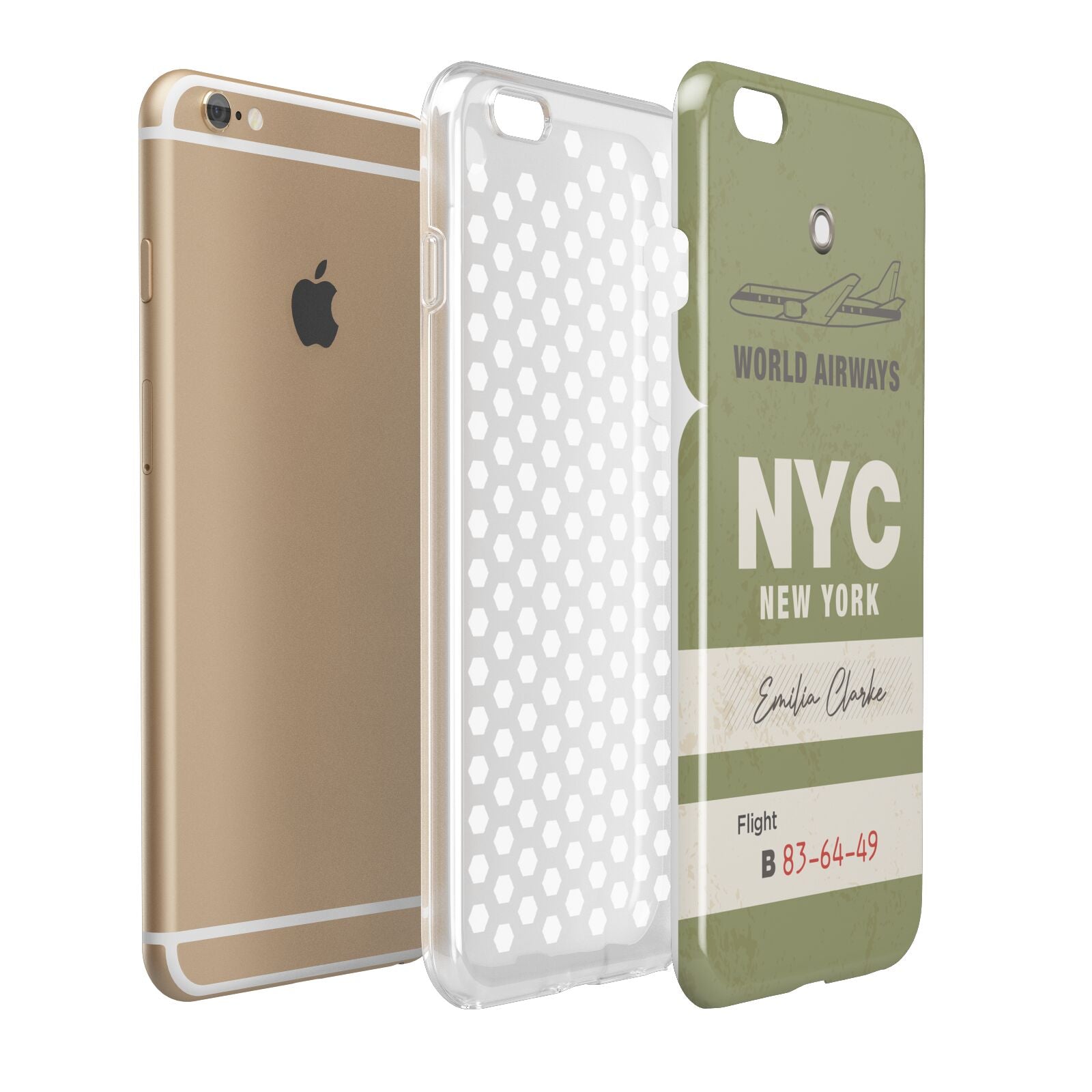 Personalised Vintage Baggage Tag Apple iPhone 6 Plus 3D Tough Case Expand Detail Image