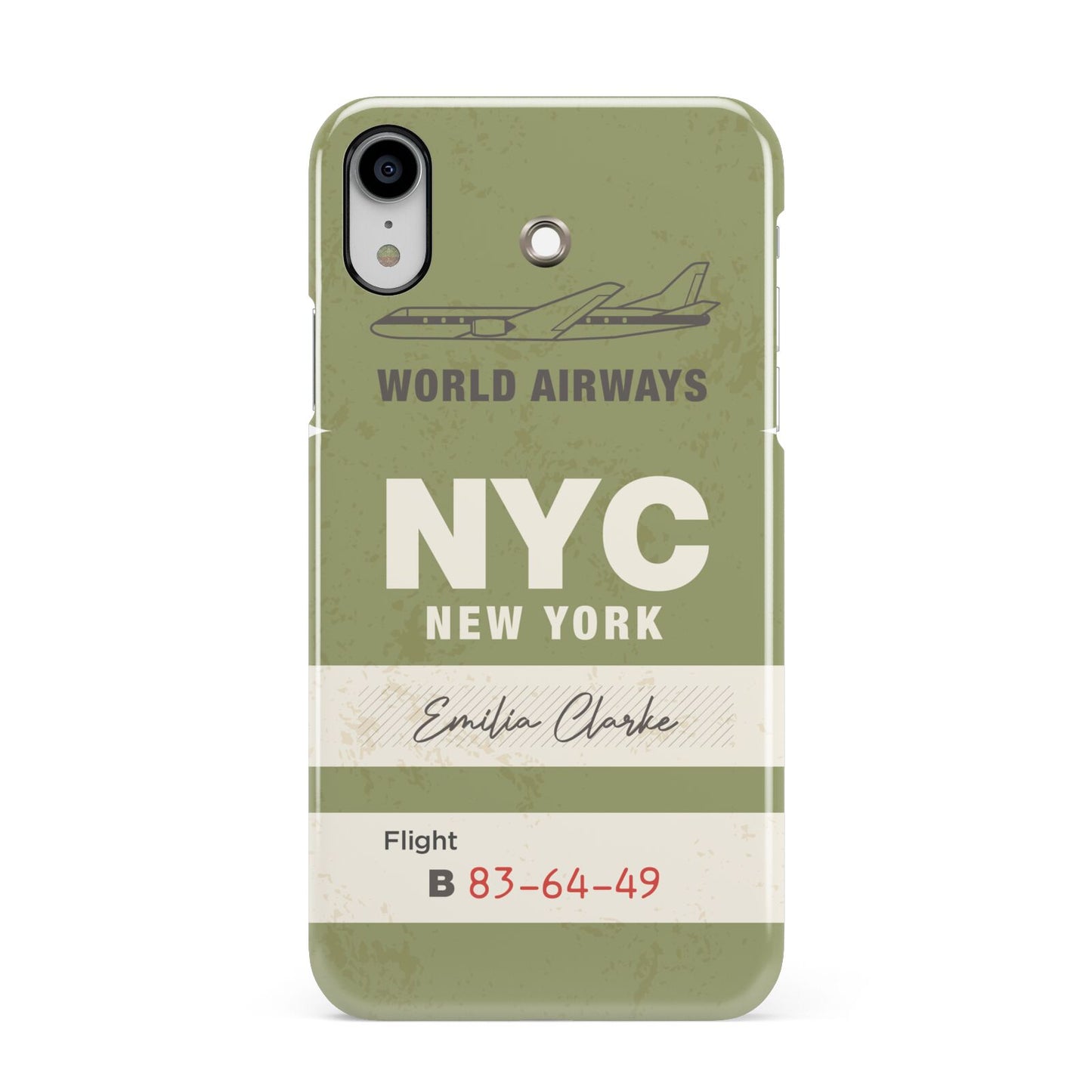 Personalised Vintage Baggage Tag Apple iPhone XR White 3D Snap Case