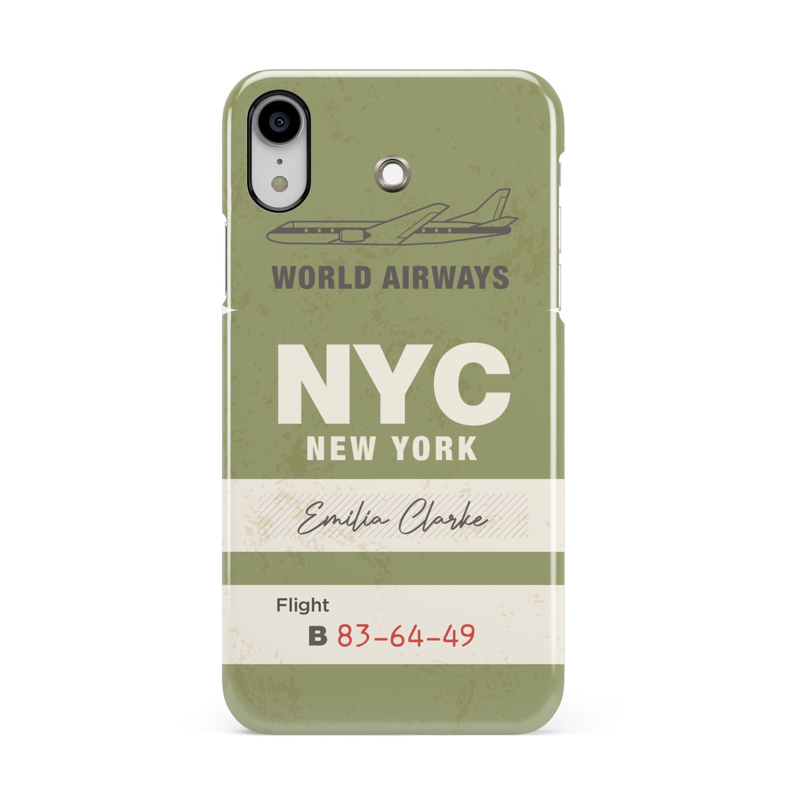 Personalised Vintage Baggage Tag Apple iPhone XR White 3D Snap Case