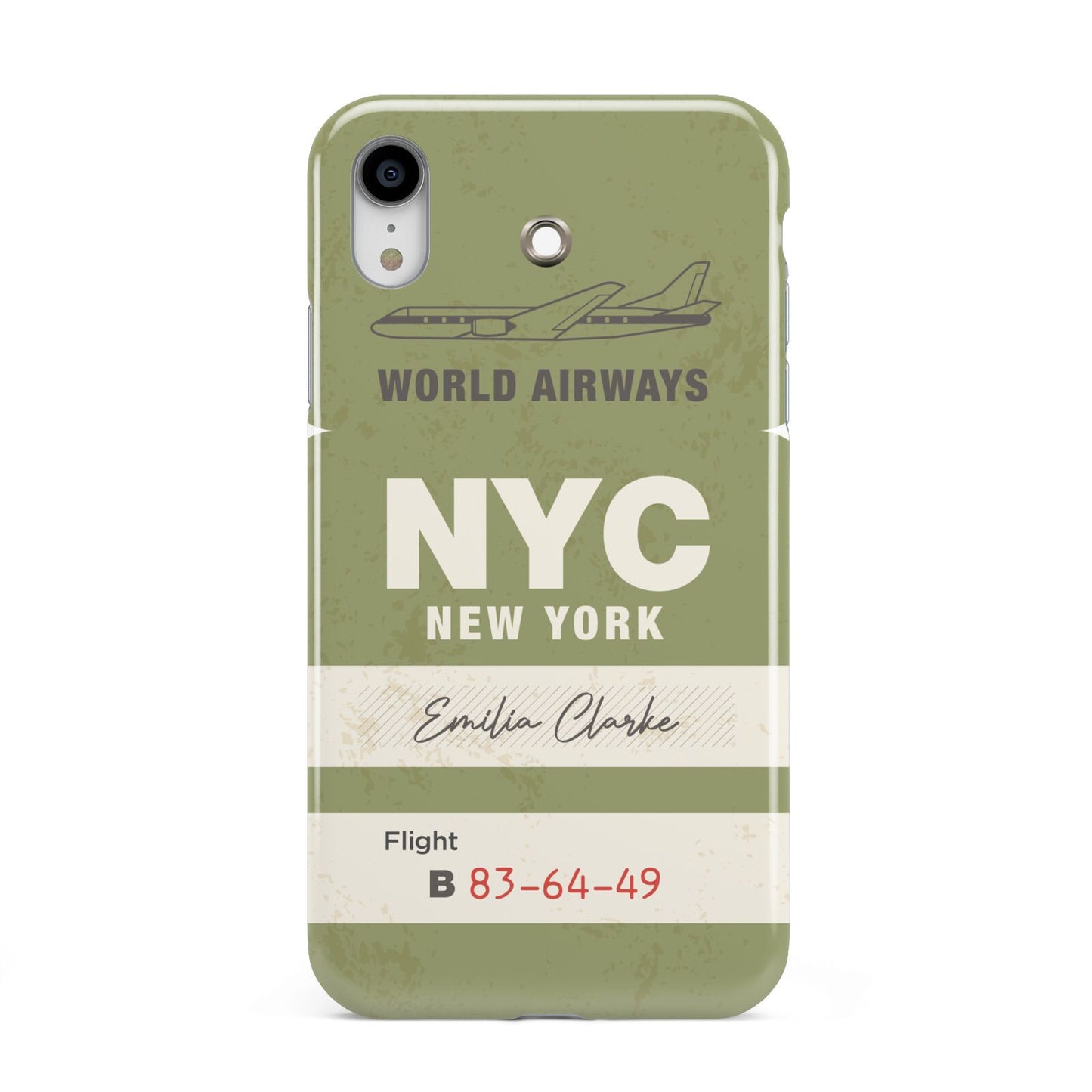 Personalised Vintage Baggage Tag Apple iPhone XR White 3D Tough Case