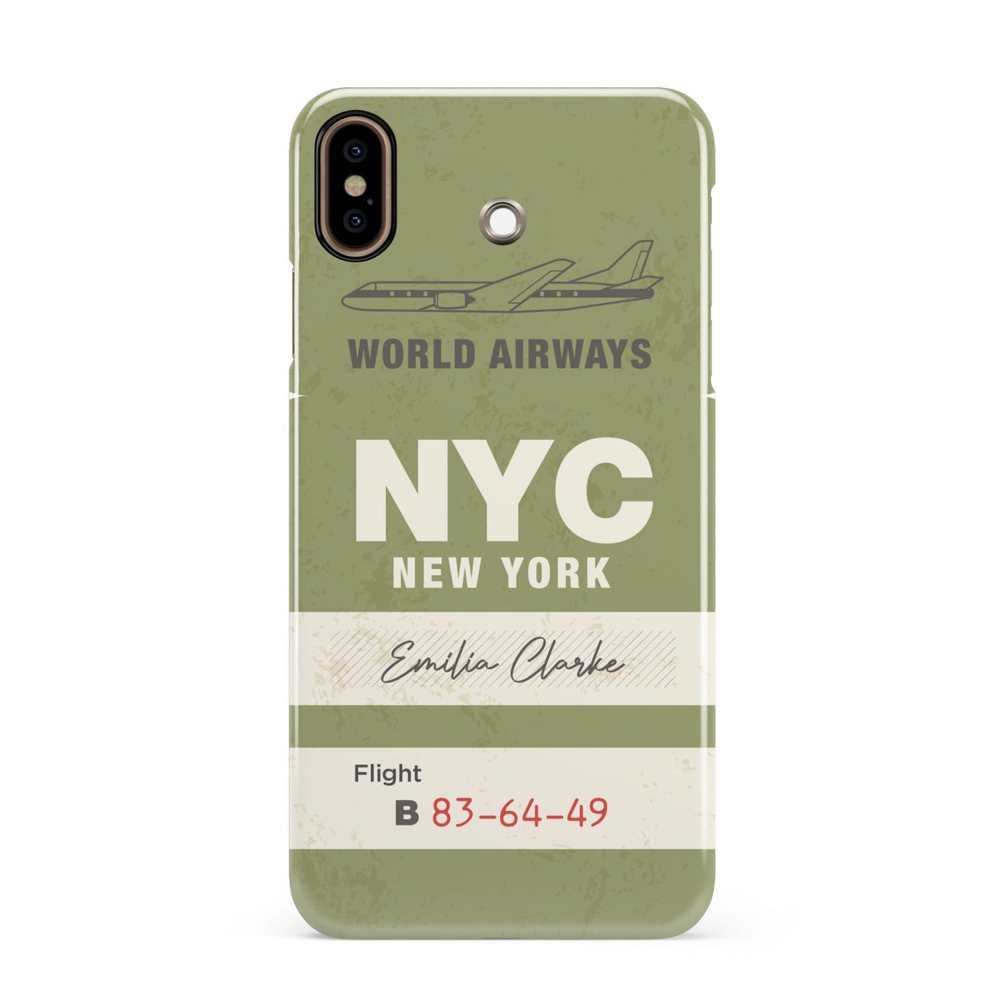 Personalised Vintage Baggage Tag Apple iPhone Xs Max 3D Snap Case