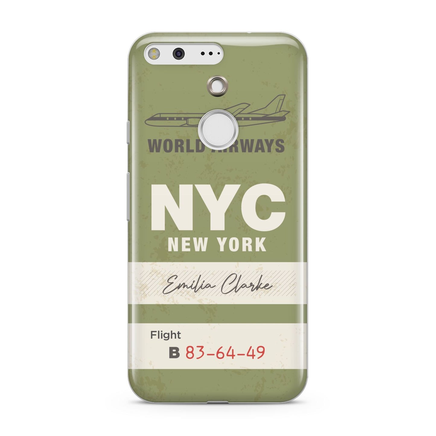 Personalised Vintage Baggage Tag Google Pixel Case