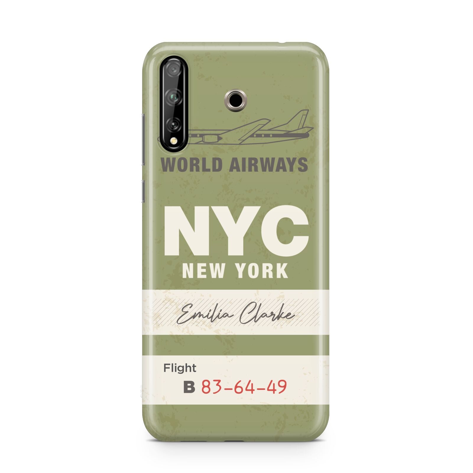 Personalised Vintage Baggage Tag Huawei Enjoy 10s Phone Case