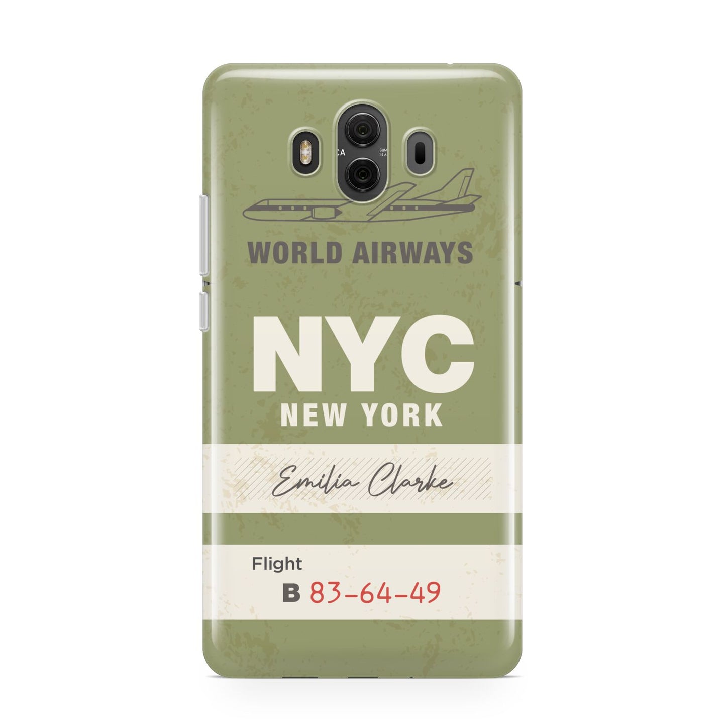 Personalised Vintage Baggage Tag Huawei Mate 10 Protective Phone Case