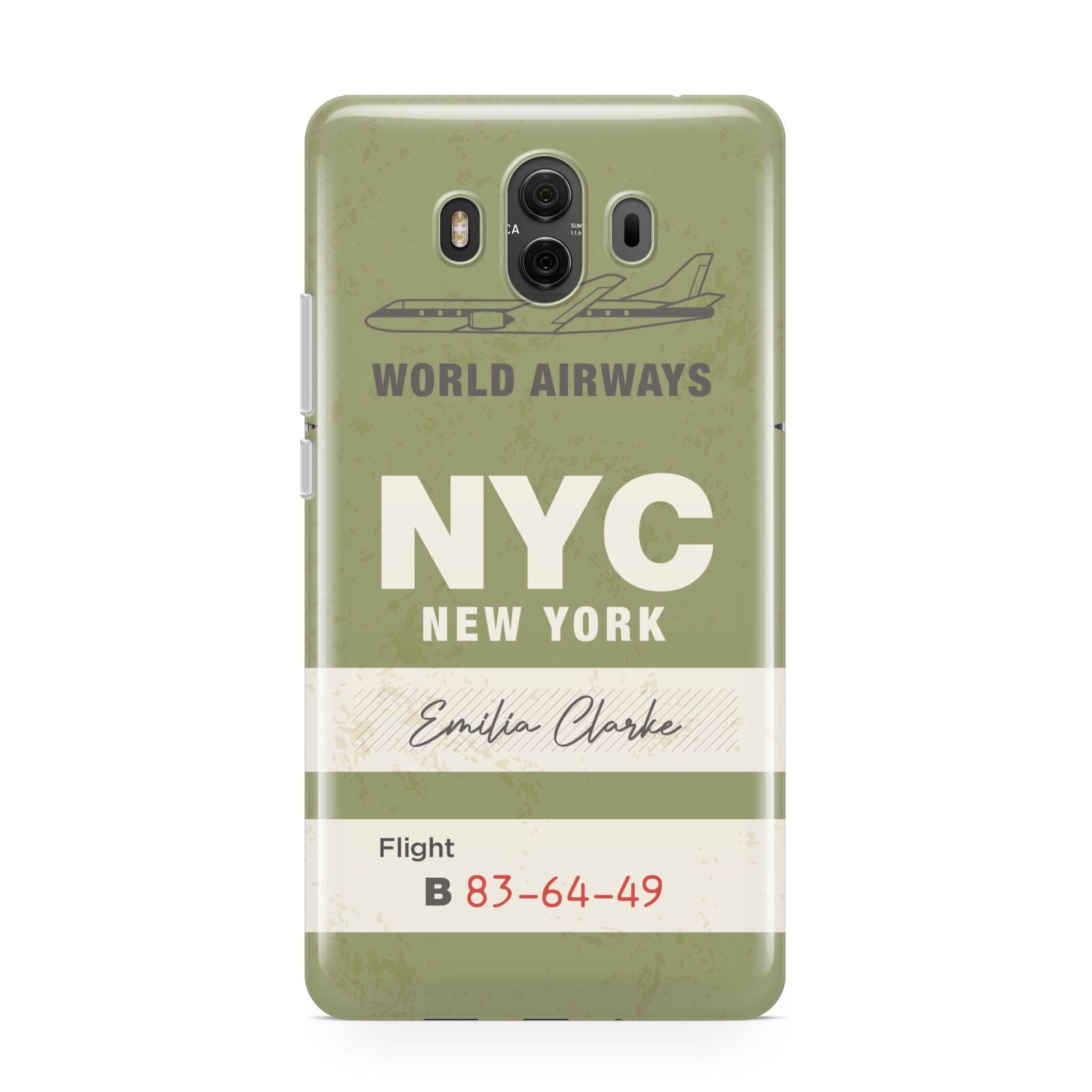Personalised Vintage Baggage Tag Huawei Mate 10 Protective Phone Case