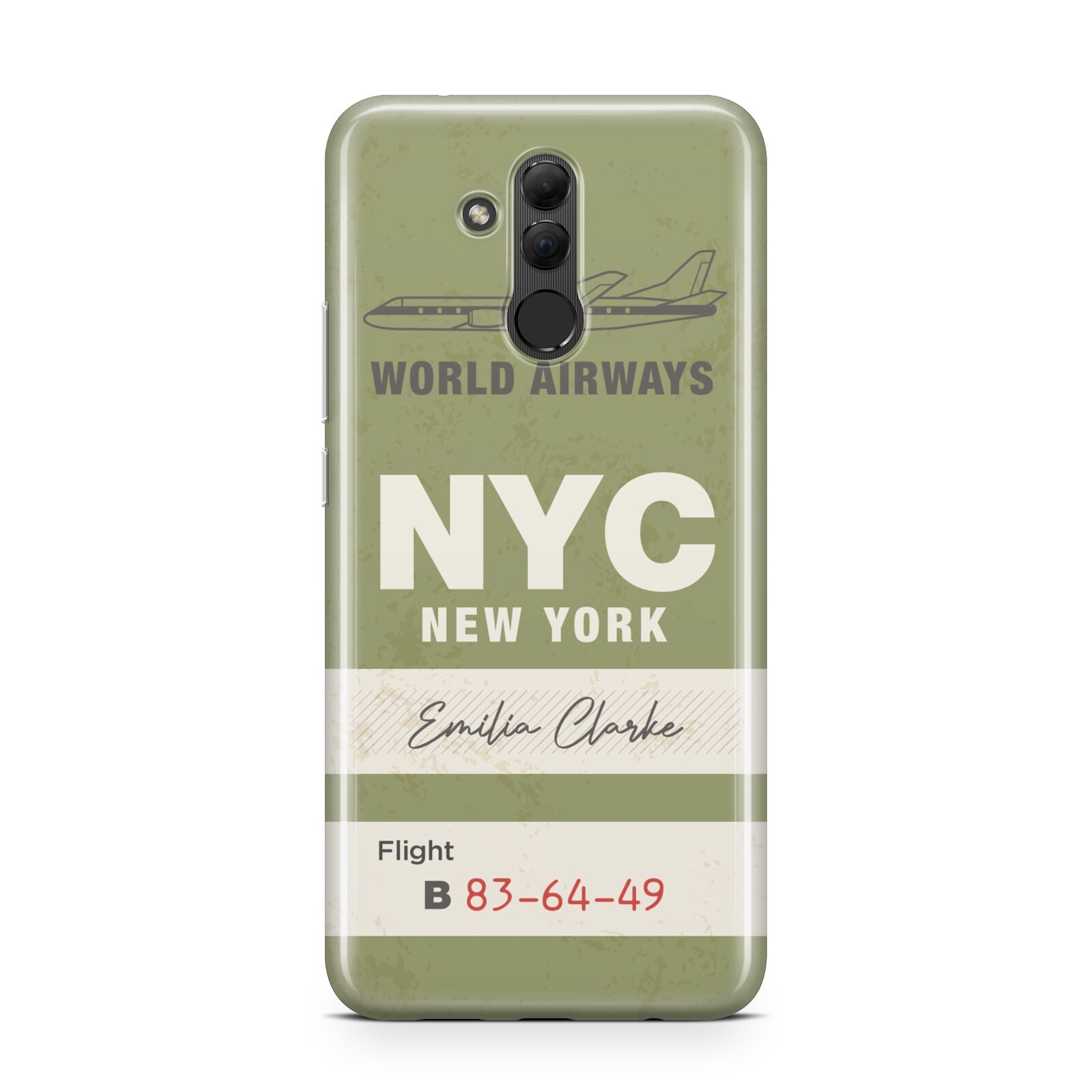 Personalised Vintage Baggage Tag Huawei Mate 20 Lite