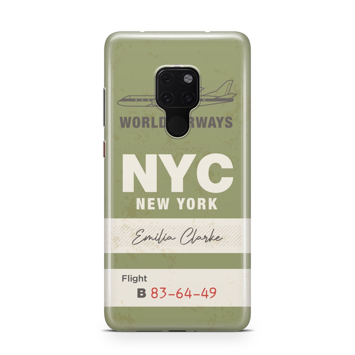 Personalised Vintage Baggage Tag Huawei Mate 20 Phone Case