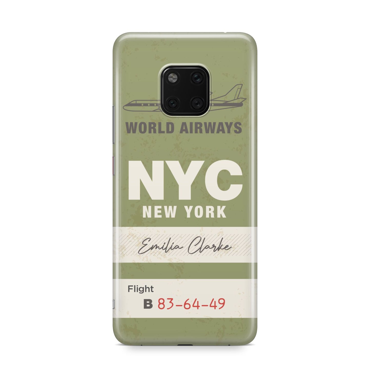 Personalised Vintage Baggage Tag Huawei Mate 20 Pro Phone Case