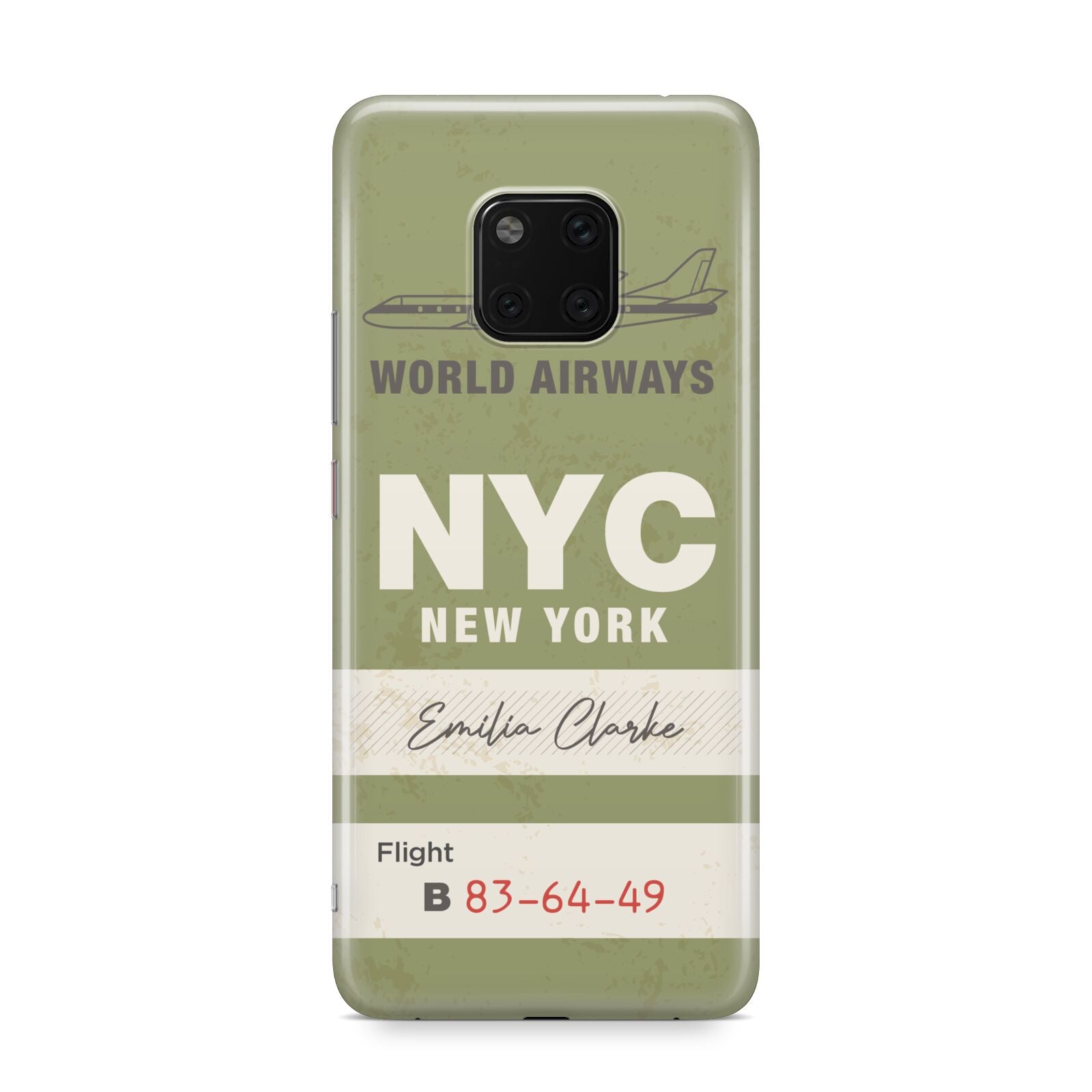 Personalised Vintage Baggage Tag Huawei Mate 20 Pro Phone Case