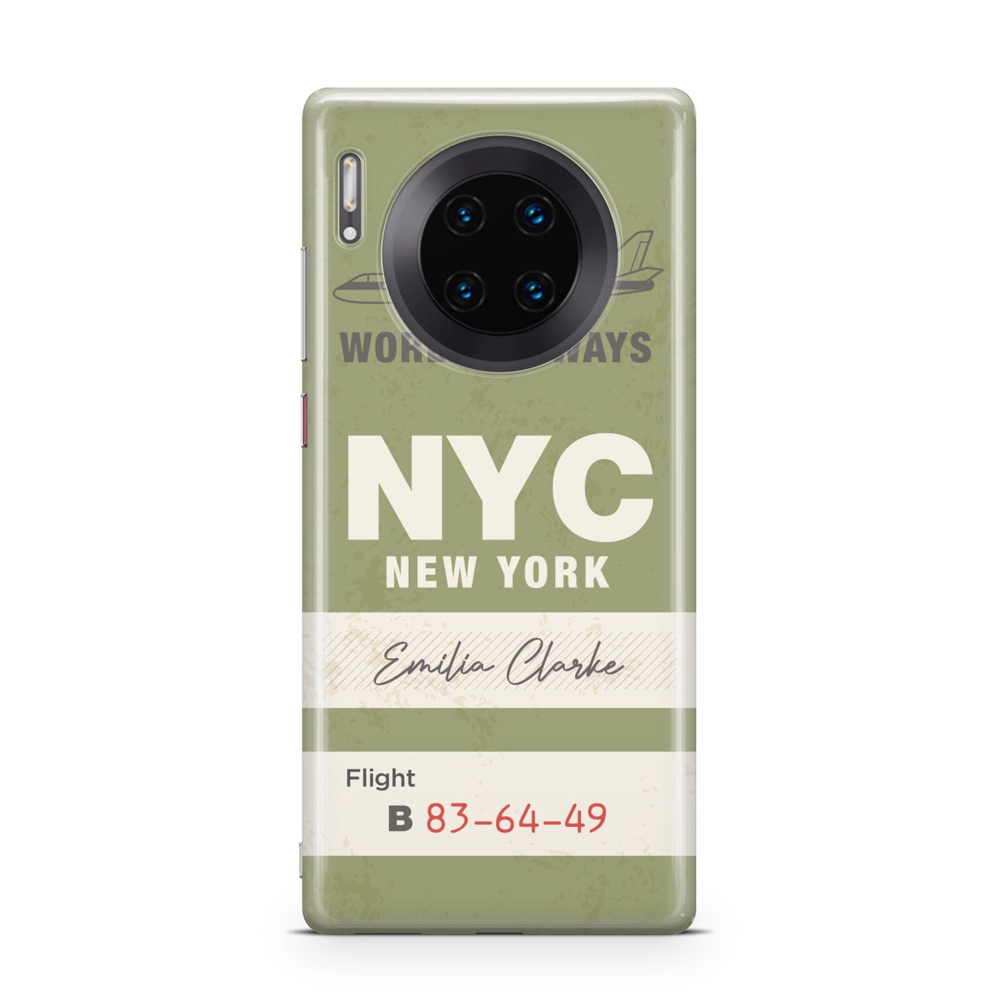 Personalised Vintage Baggage Tag Huawei Mate 30 Pro Phone Case