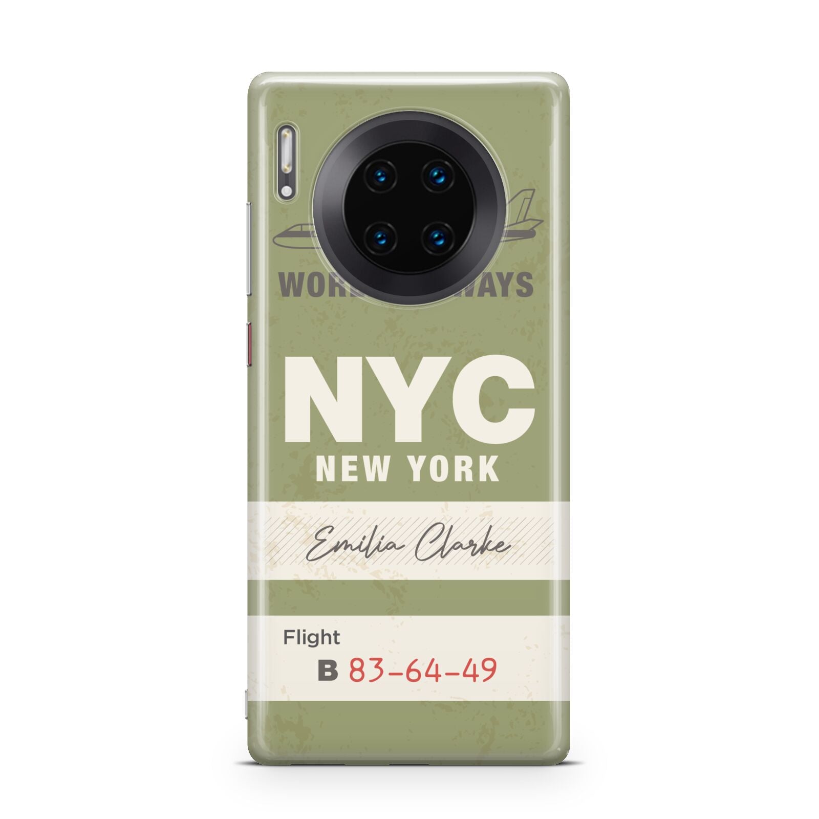 Personalised Vintage Baggage Tag Huawei Mate 30 Pro Phone Case