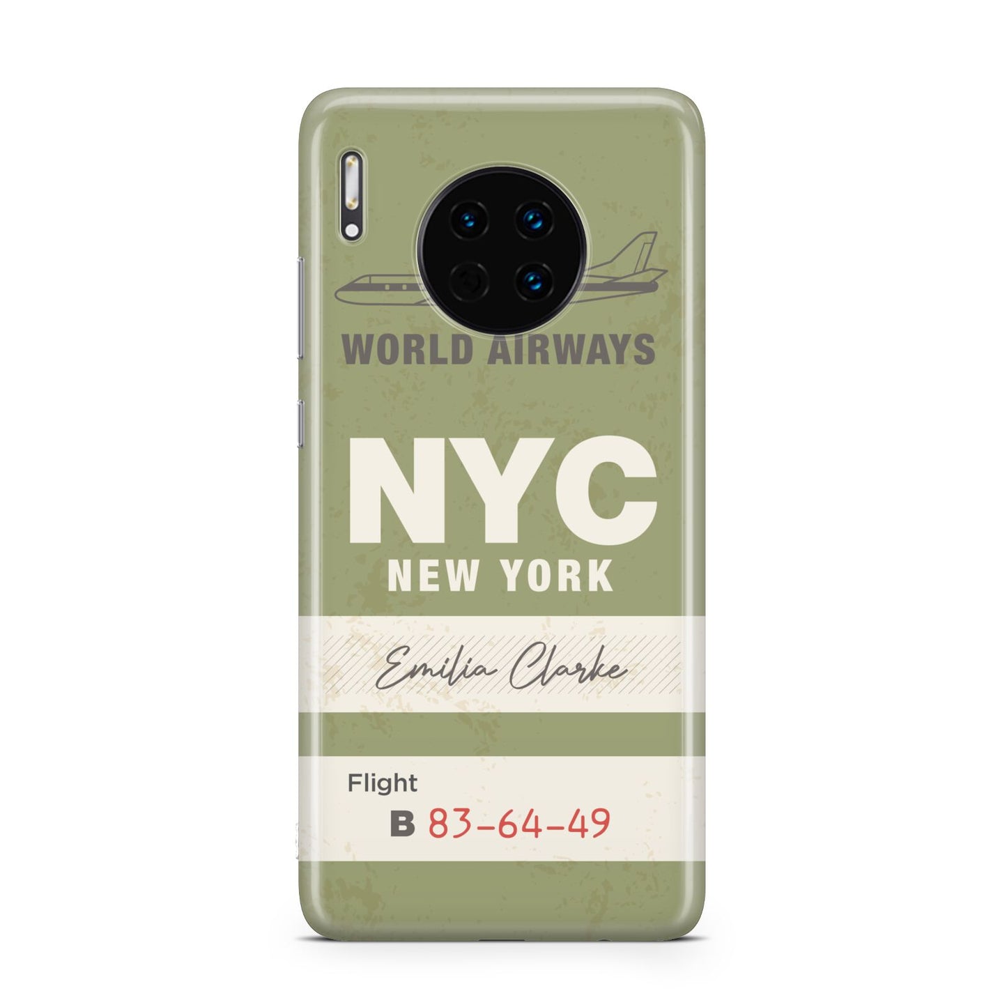 Personalised Vintage Baggage Tag Huawei Mate 30