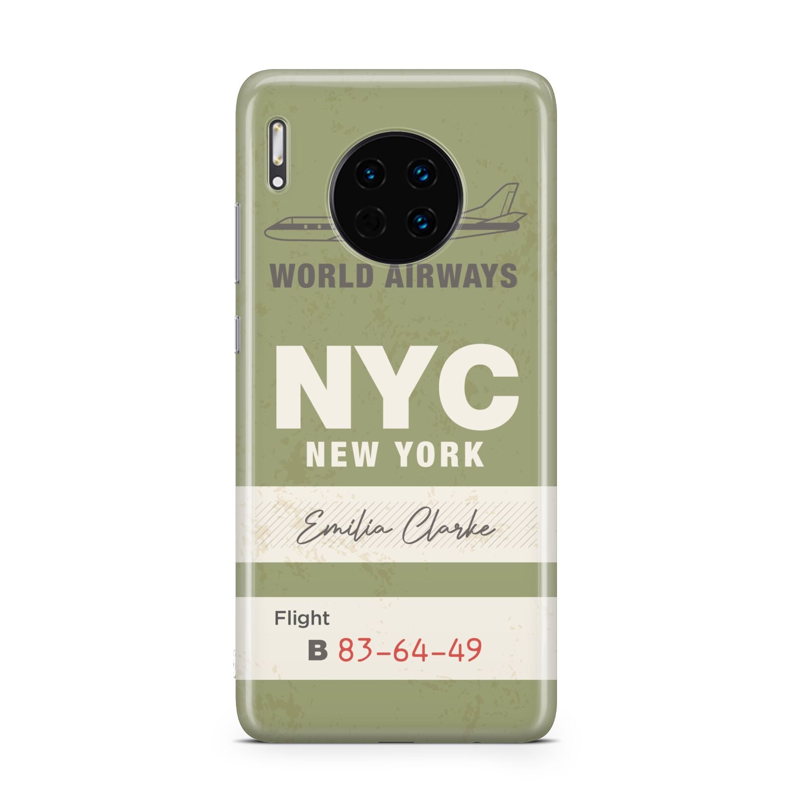 Personalised Vintage Baggage Tag Huawei Mate 30