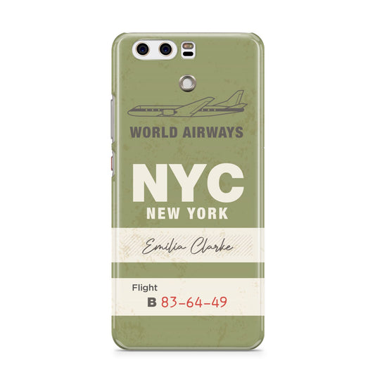 Personalised Vintage Baggage Tag Huawei P10 Phone Case