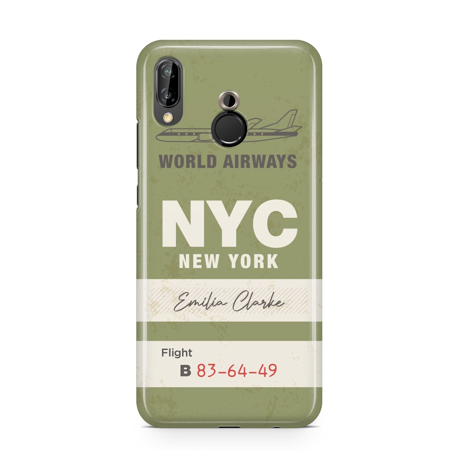 Personalised Vintage Baggage Tag Huawei P20 Lite Phone Case