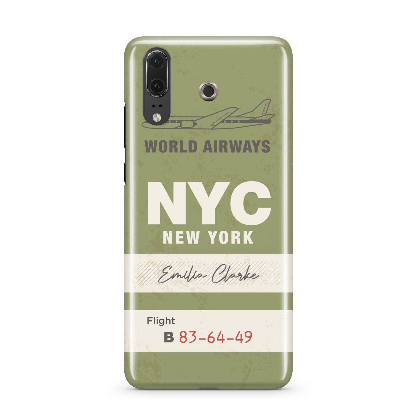 Personalised Vintage Baggage Tag Huawei P20 Phone Case