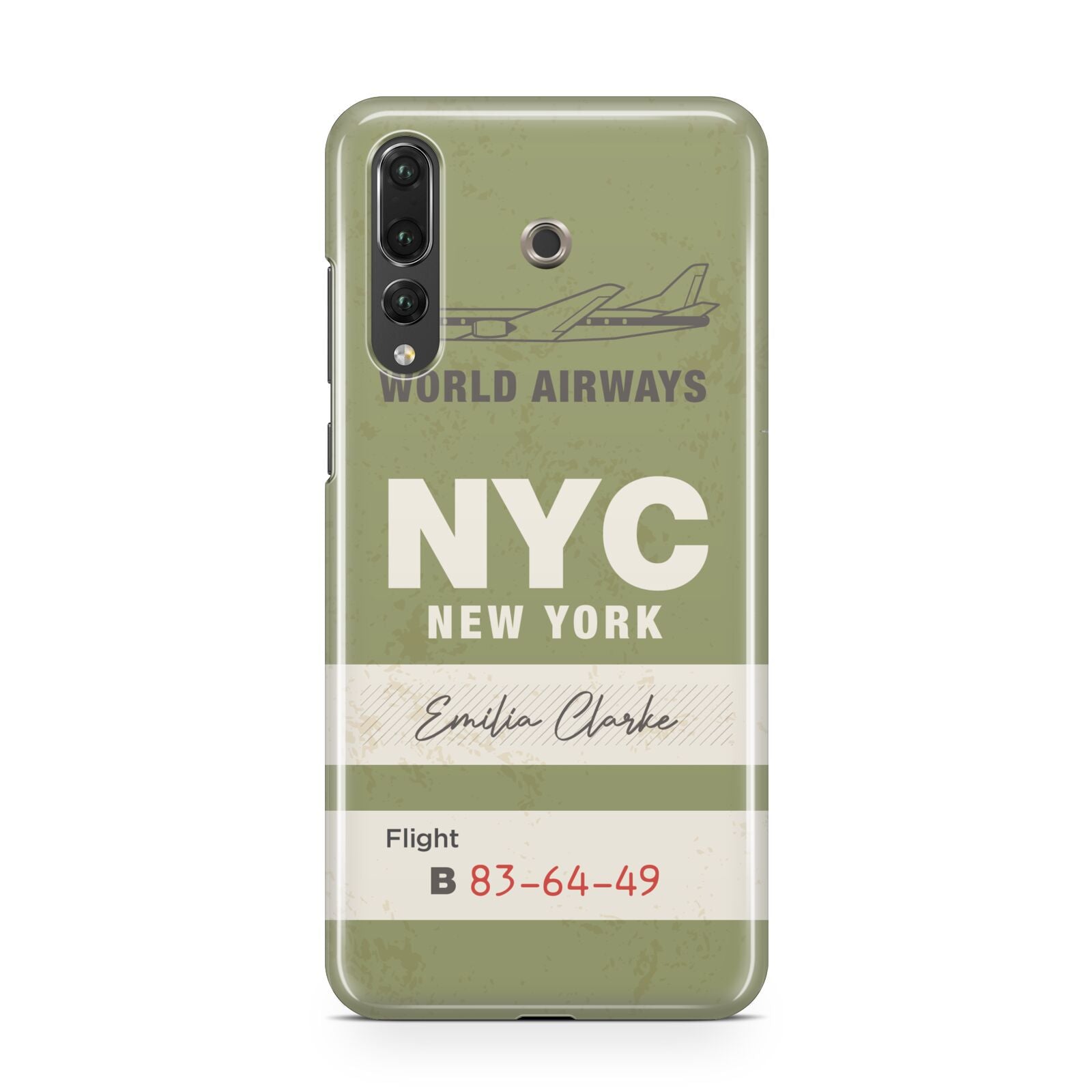 Personalised Vintage Baggage Tag Huawei P20 Pro Phone Case
