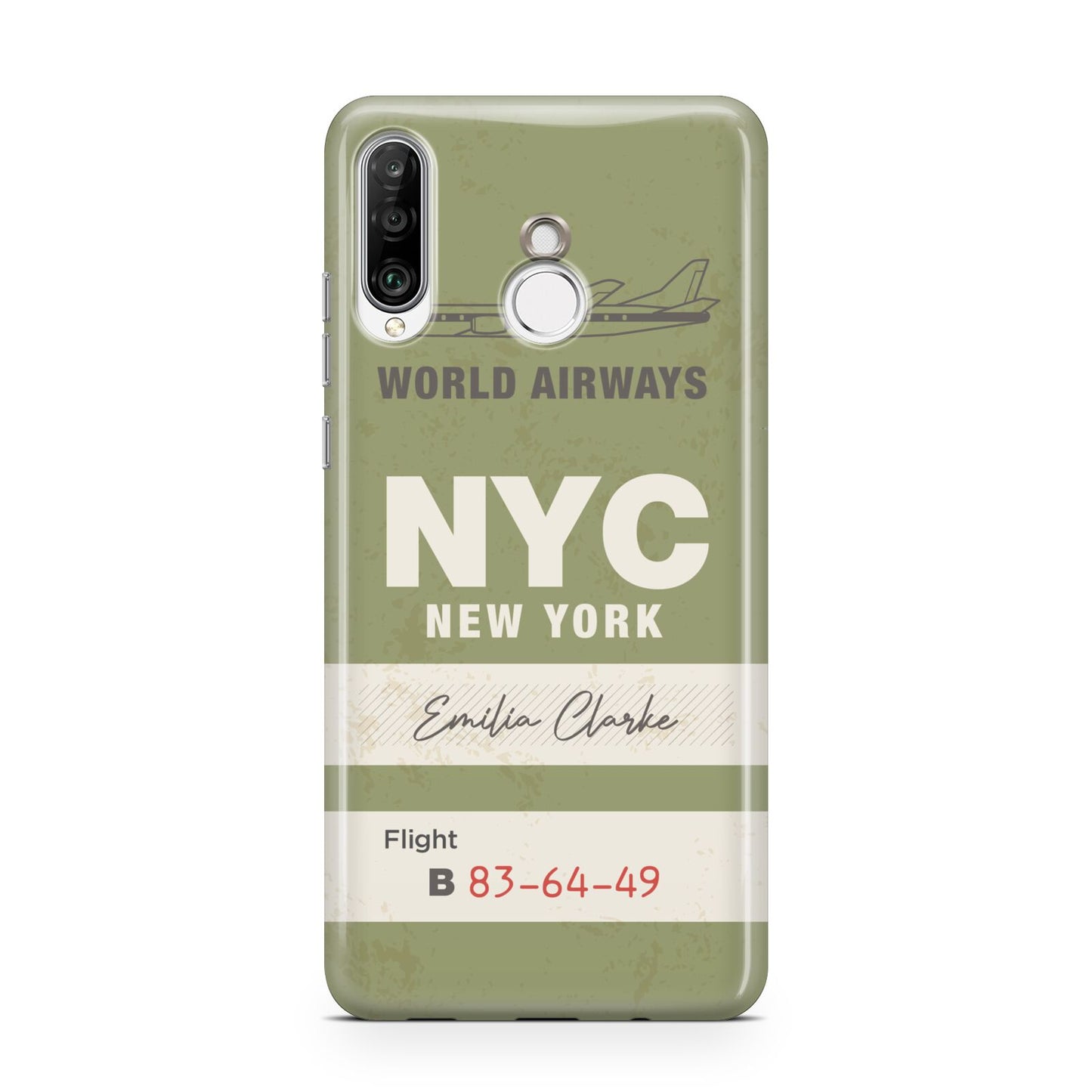 Personalised Vintage Baggage Tag Huawei P30 Lite Phone Case