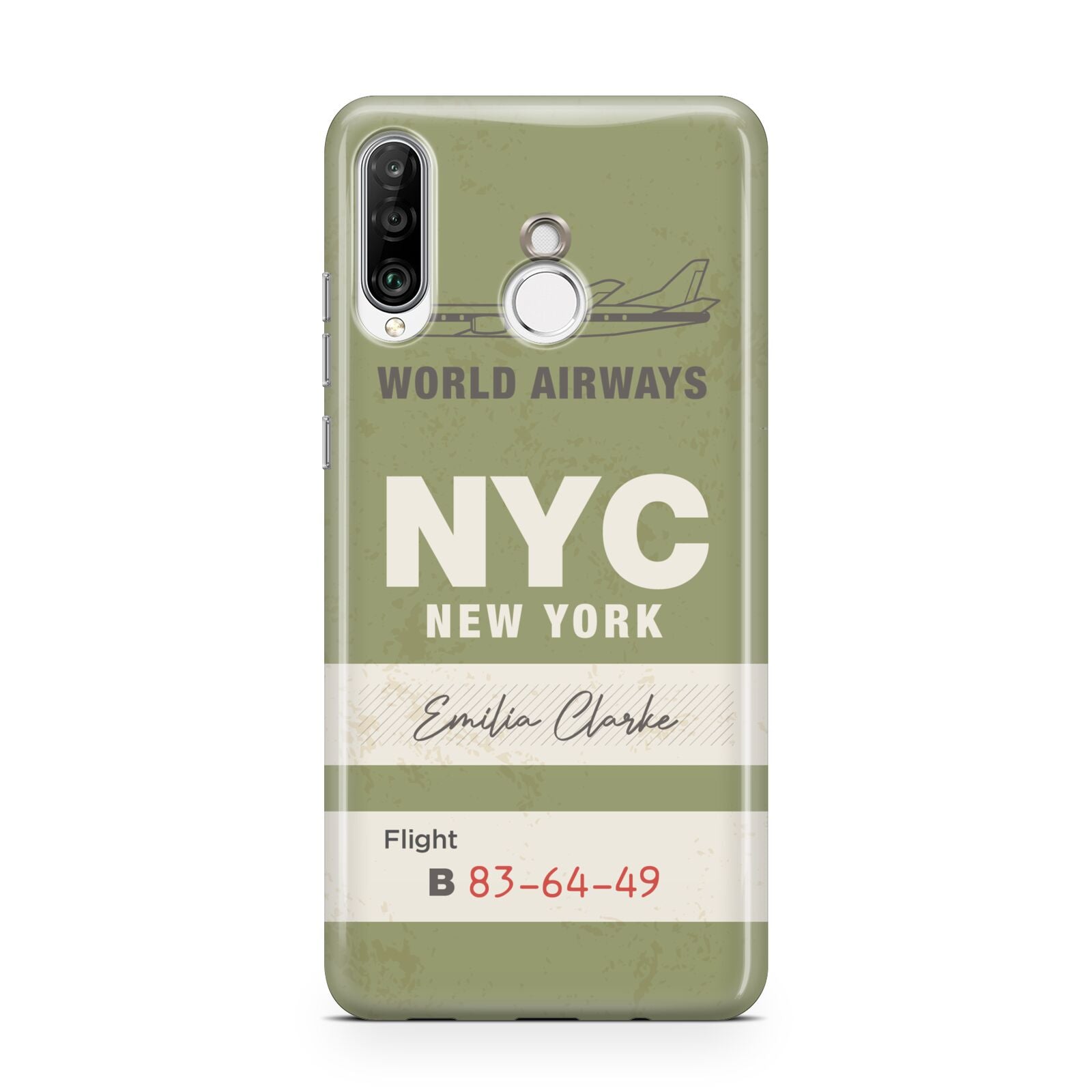 Personalised Vintage Baggage Tag Huawei P30 Lite Phone Case