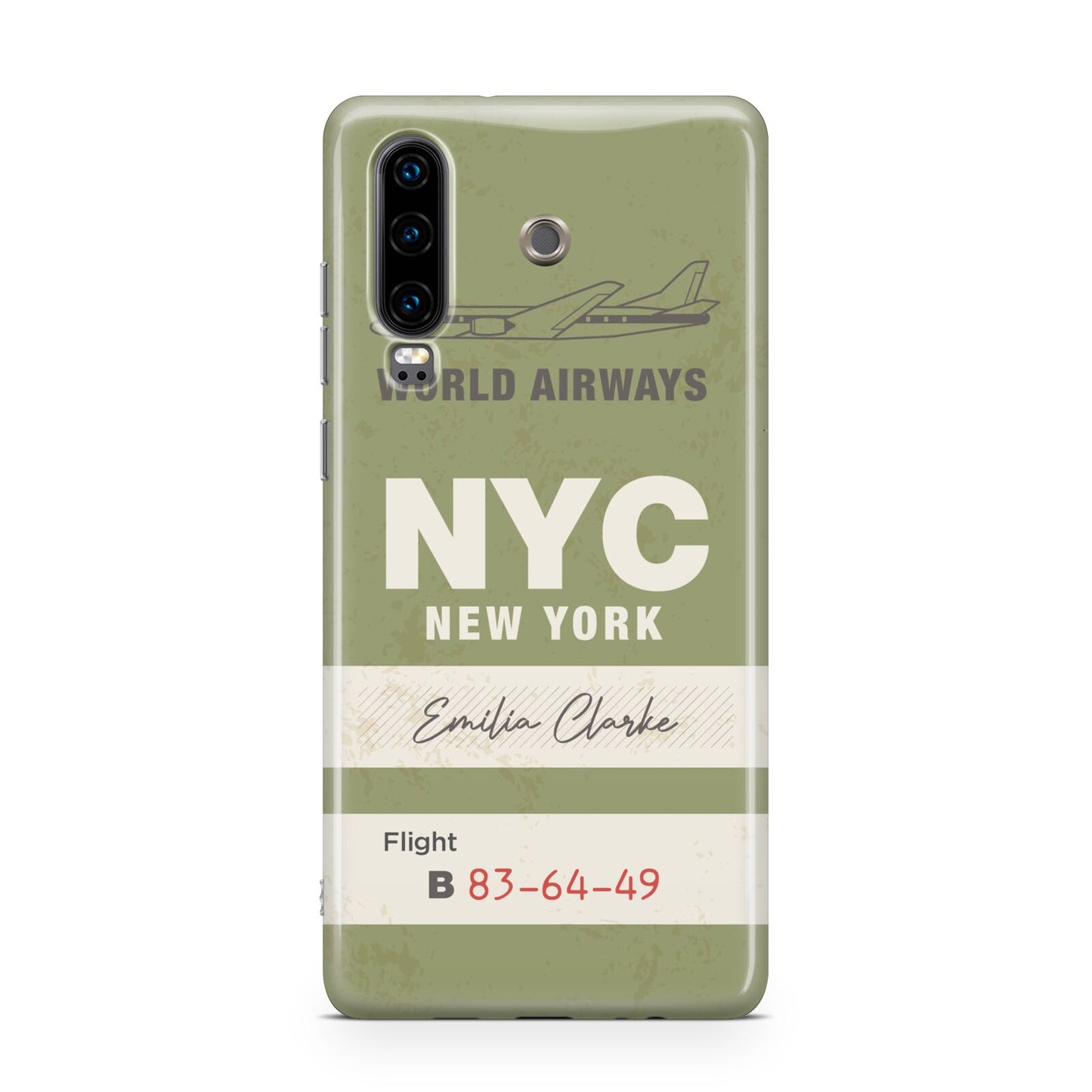 Personalised Vintage Baggage Tag Huawei P30 Phone Case