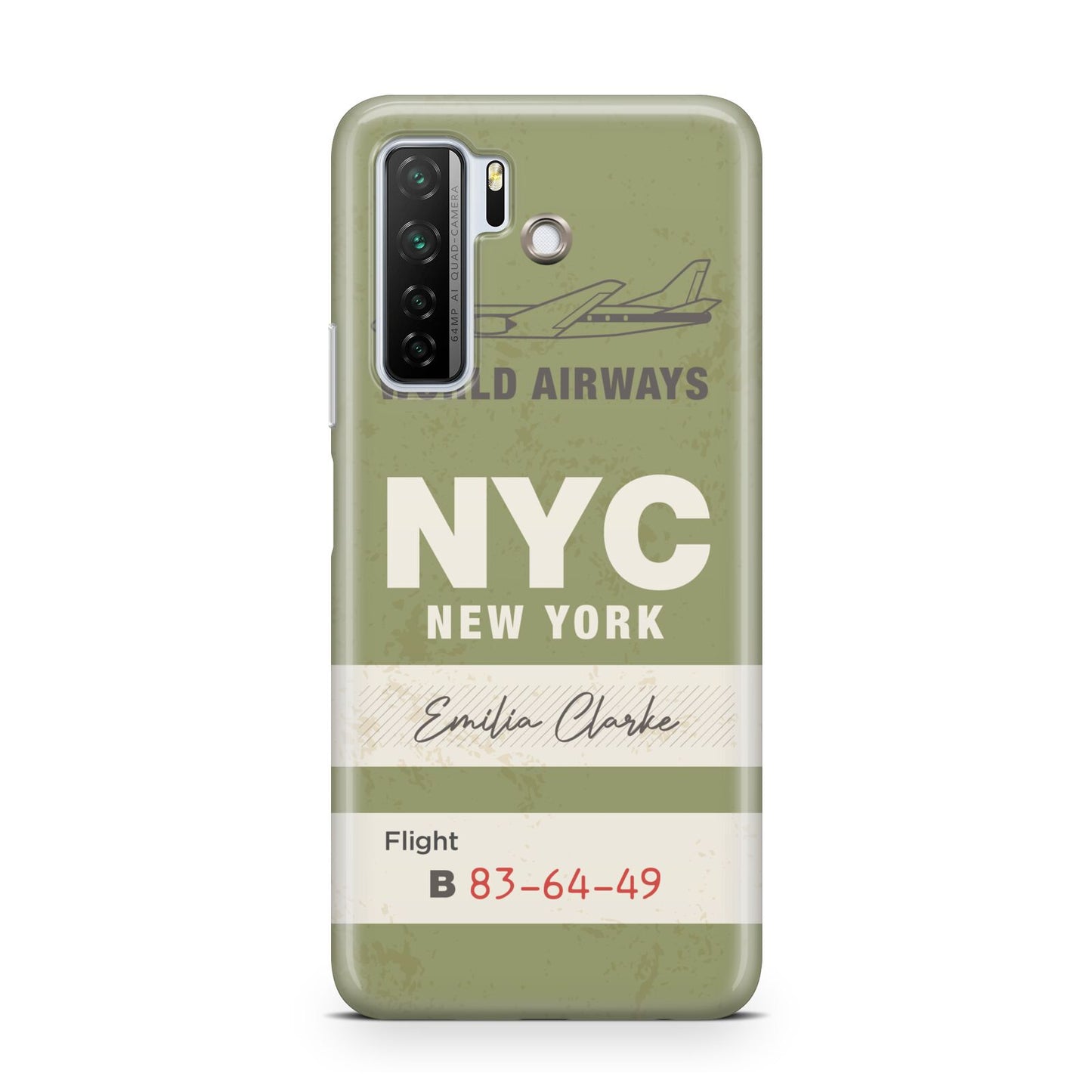 Personalised Vintage Baggage Tag Huawei P40 Lite 5G Phone Case