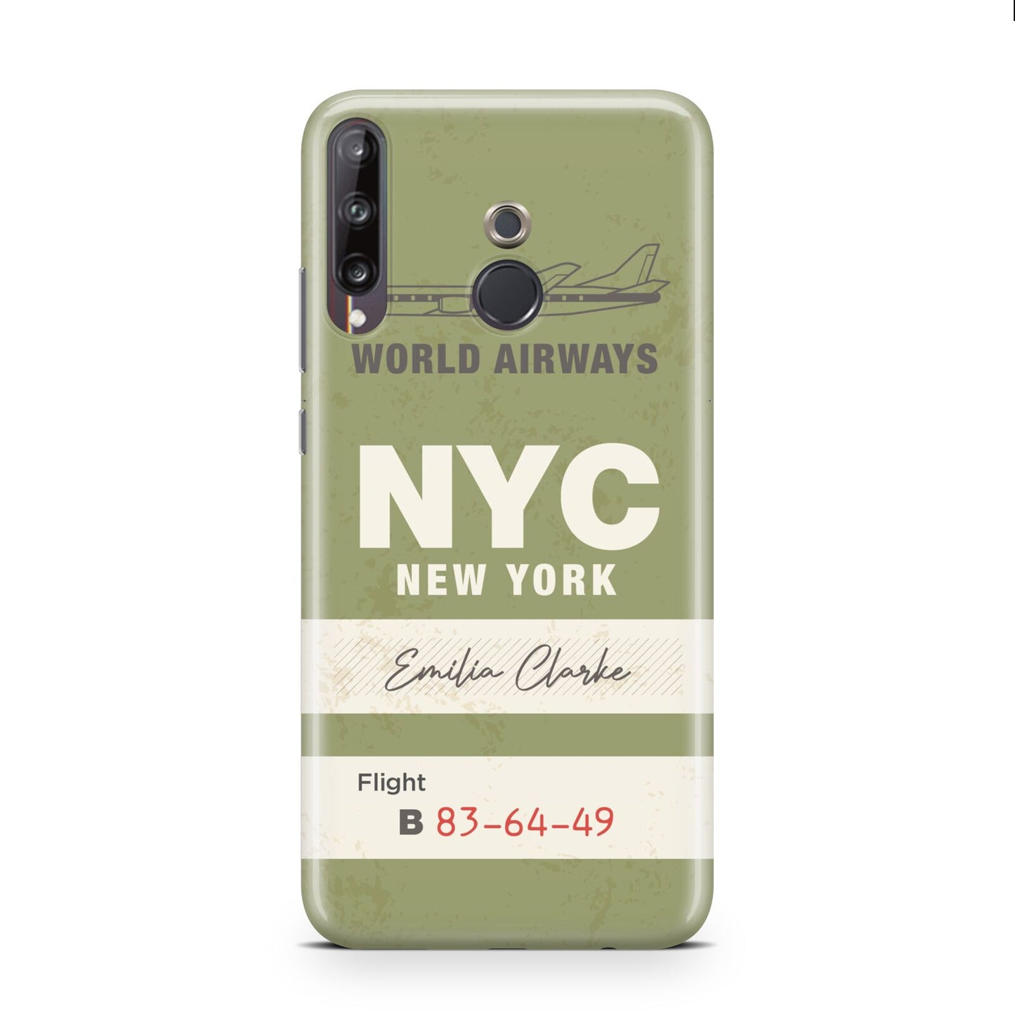 Personalised Vintage Baggage Tag Huawei P40 Lite E Phone Case