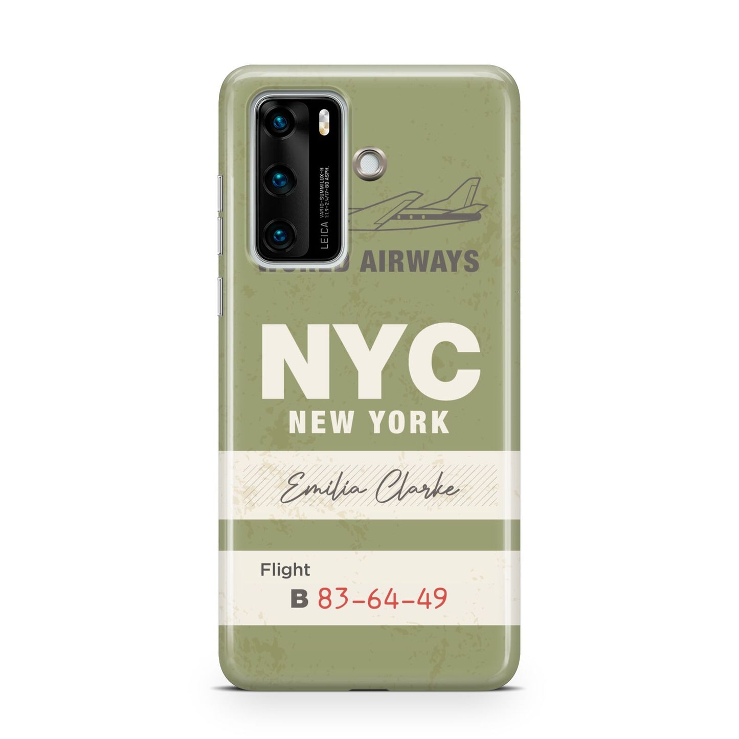 Personalised Vintage Baggage Tag Huawei P40 Phone Case