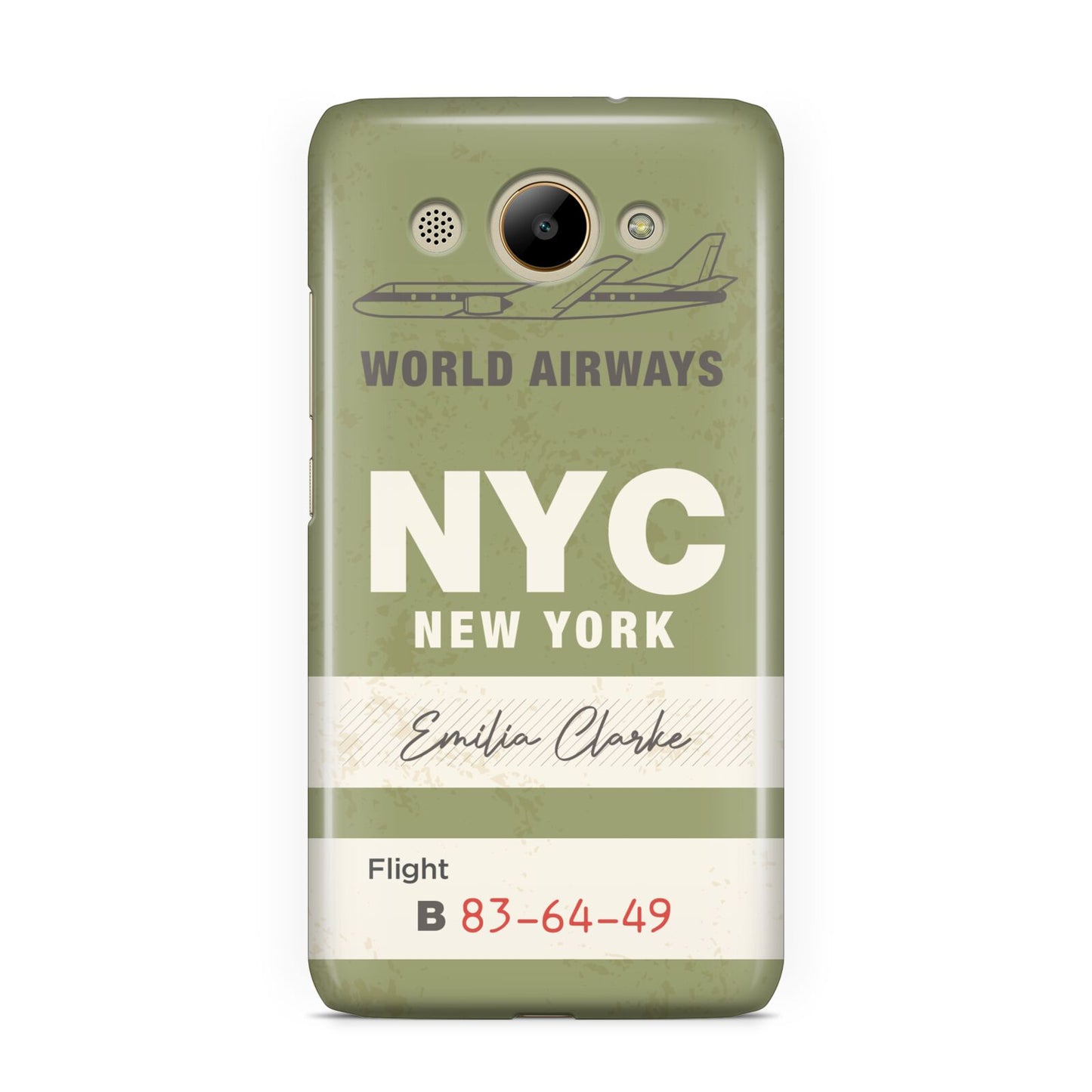 Personalised Vintage Baggage Tag Huawei Y3 2017