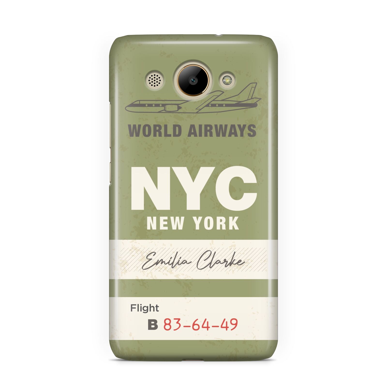 Personalised Vintage Baggage Tag Huawei Y3 2017