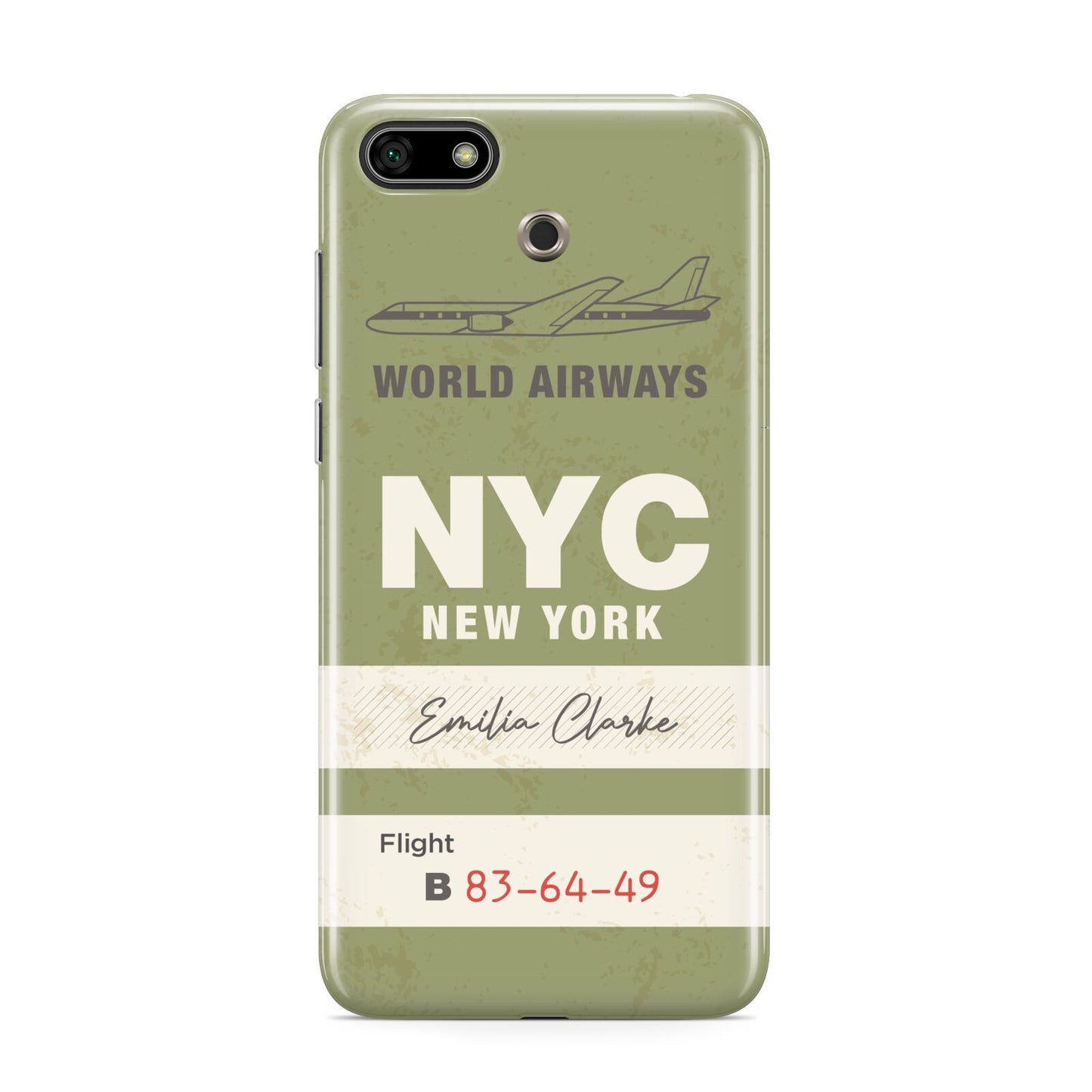 Personalised Vintage Baggage Tag Huawei Y5 Prime 2018 Phone Case