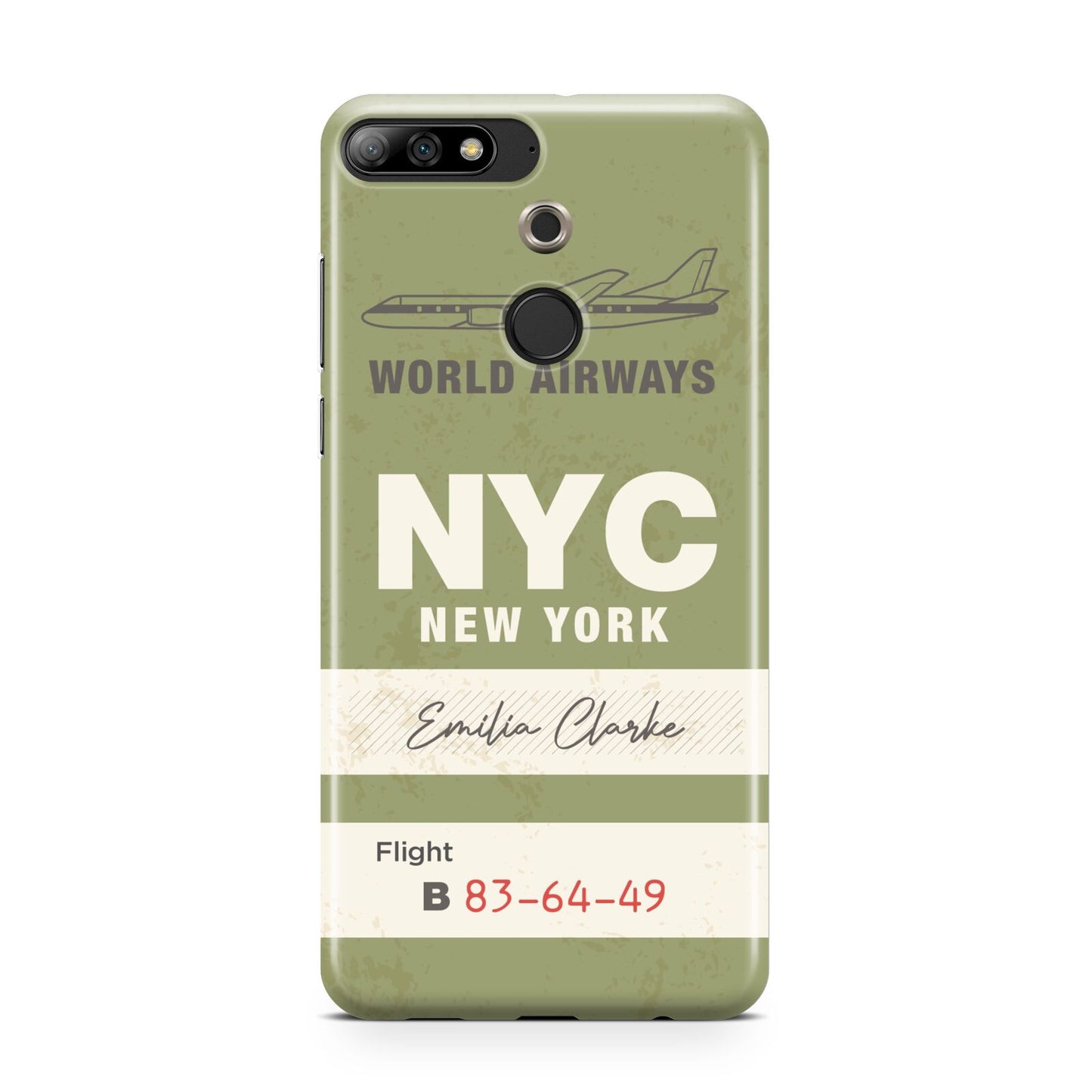 Personalised Vintage Baggage Tag Huawei Y7 2018