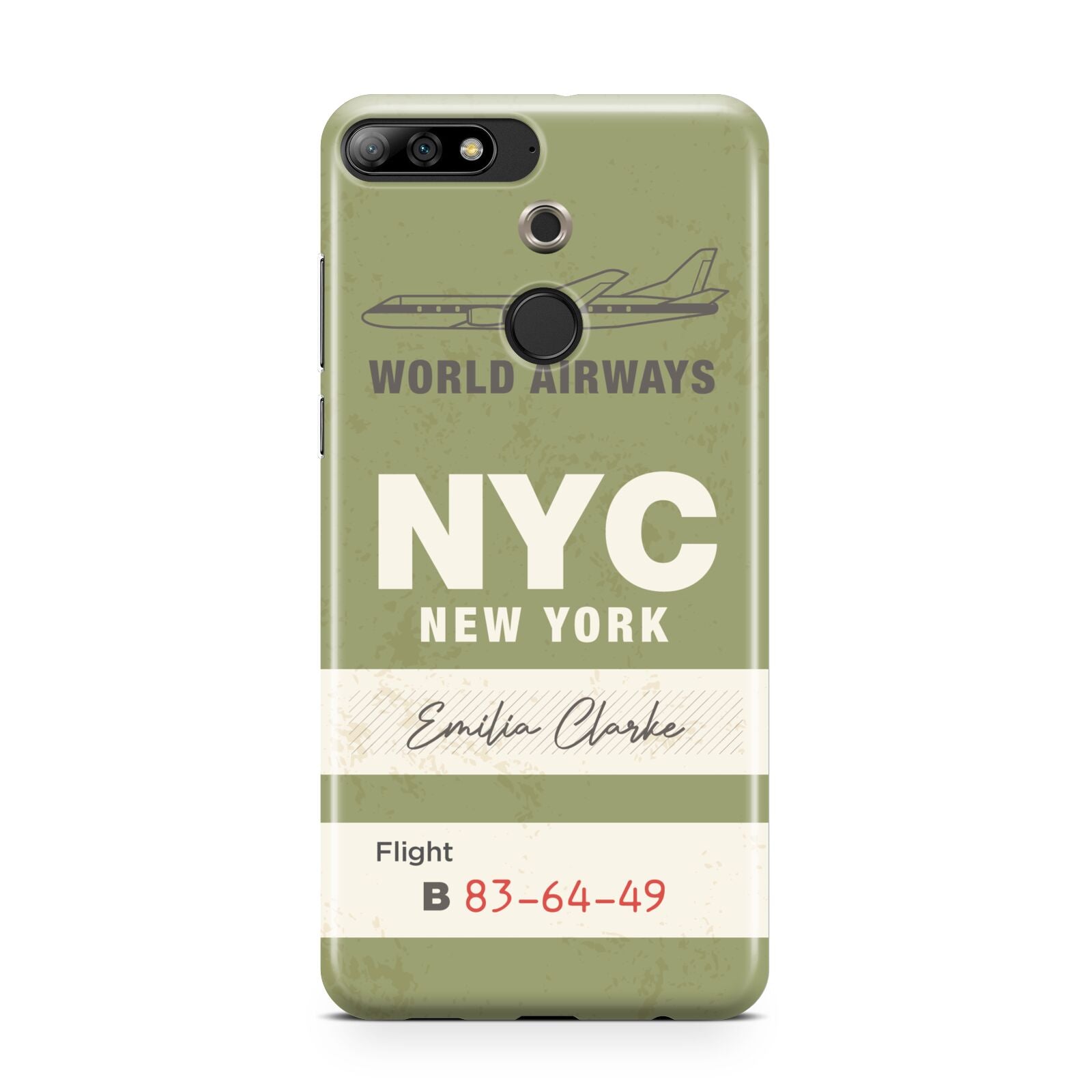 Personalised Vintage Baggage Tag Huawei Y7 2018