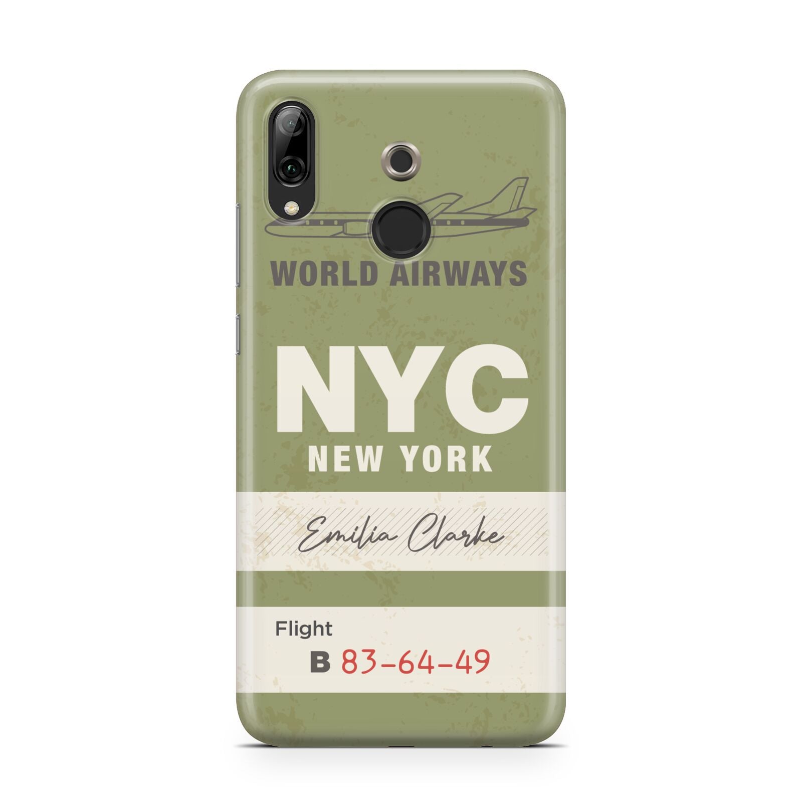Personalised Vintage Baggage Tag Huawei Y7 2019