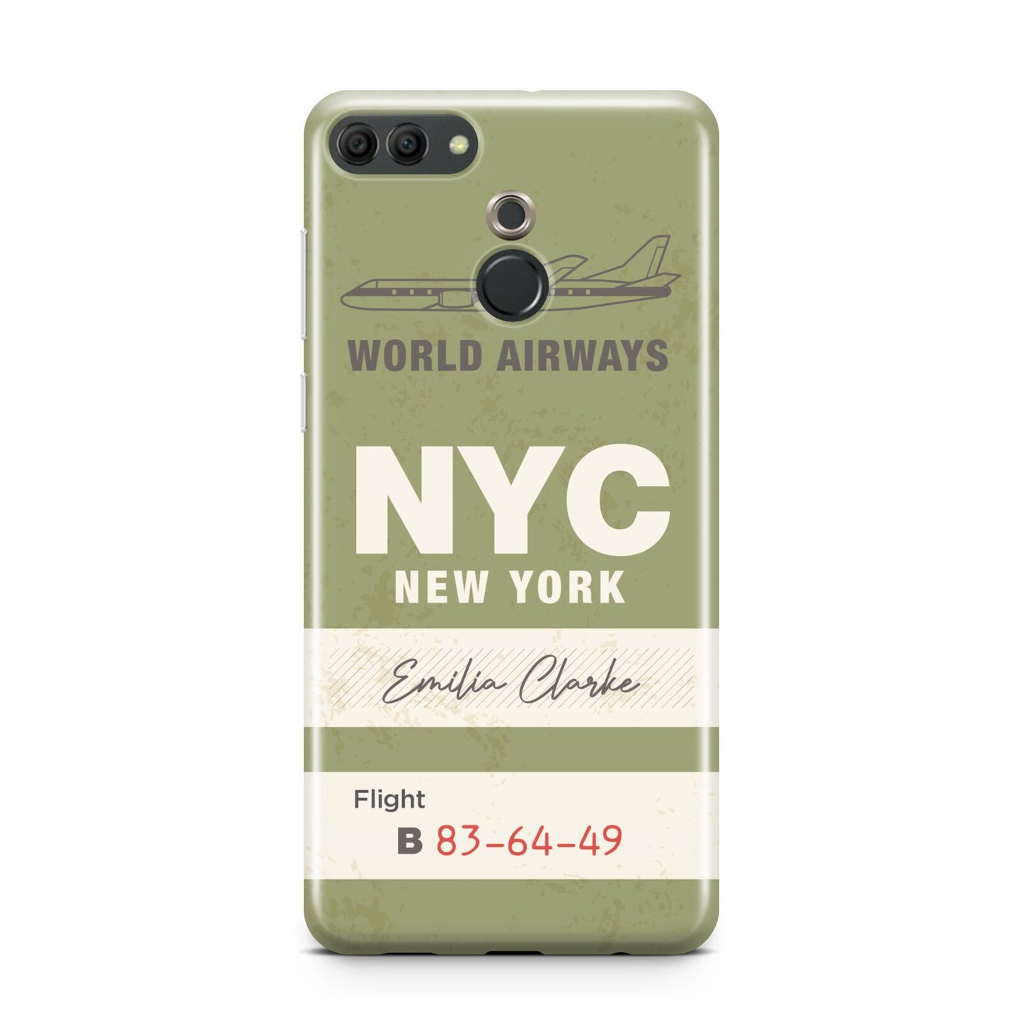Personalised Vintage Baggage Tag Huawei Y9 2018