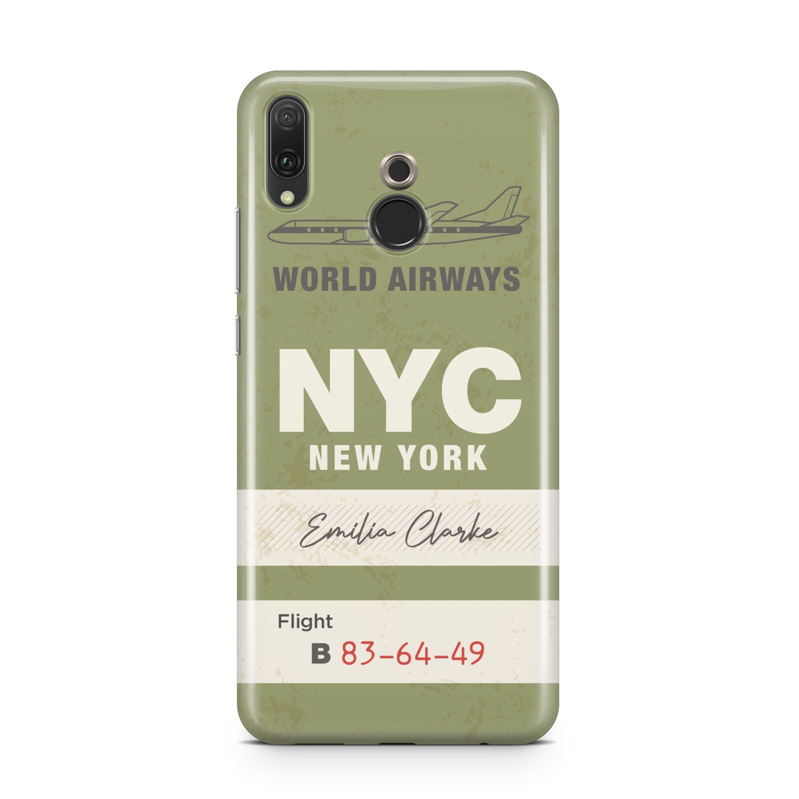 Personalised Vintage Baggage Tag Huawei Y9 2019