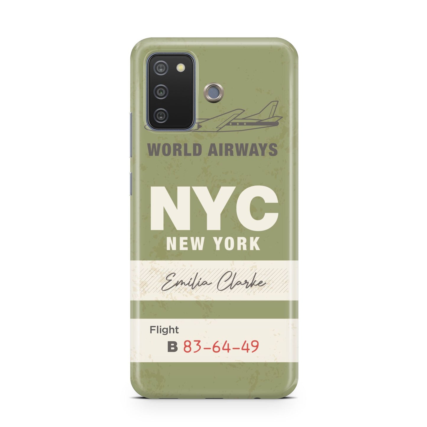 Personalised Vintage Baggage Tag Samsung A02s Case