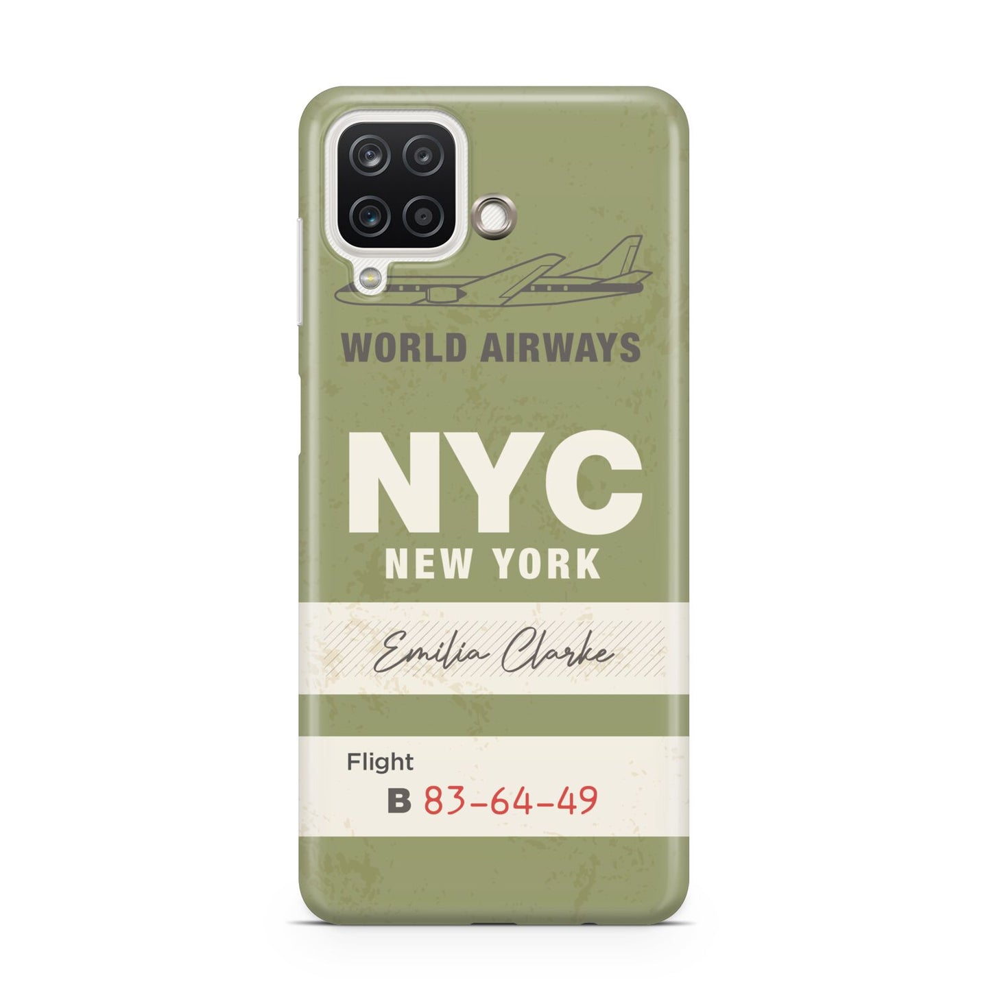 Personalised Vintage Baggage Tag Samsung A12 Case