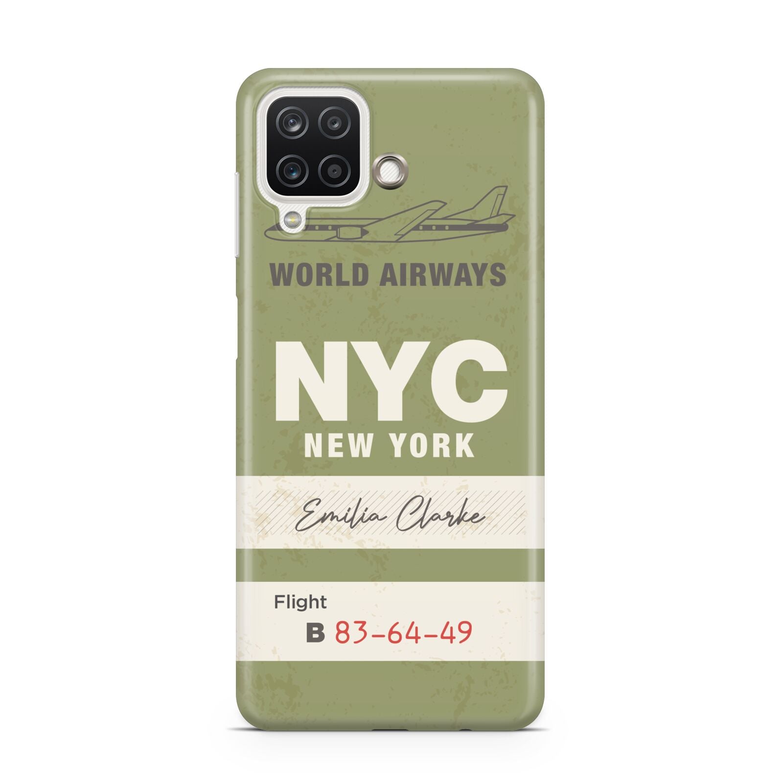 Personalised Vintage Baggage Tag Samsung A12 Case