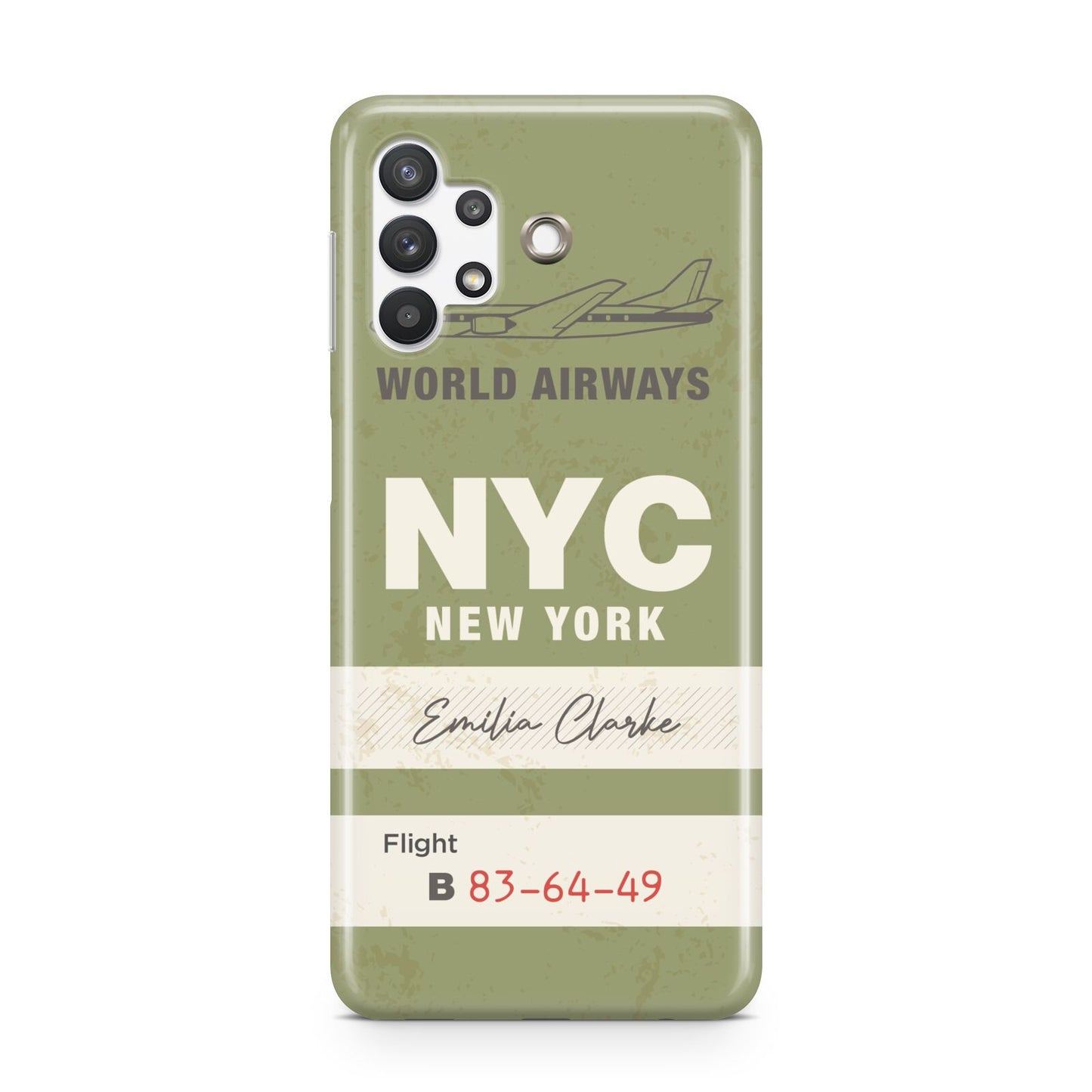 Personalised Vintage Baggage Tag Samsung A32 5G Case