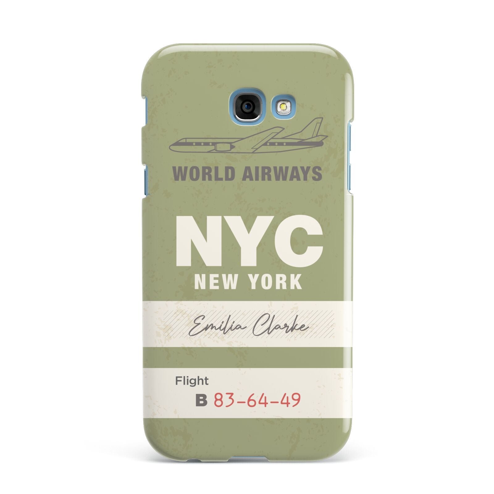 Personalised Vintage Baggage Tag Samsung Galaxy A7 2017 Case